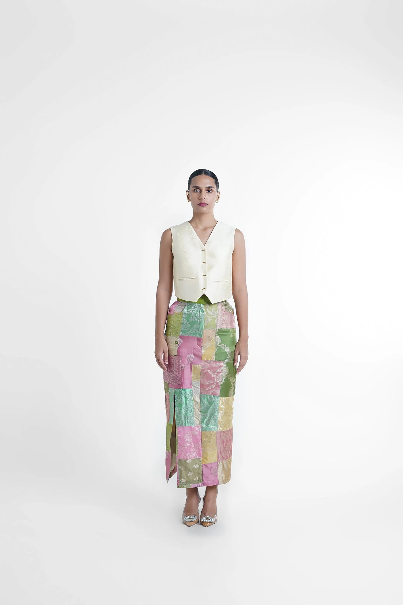 Cheri Upcycled Silk Pencil Skirt - Image 3