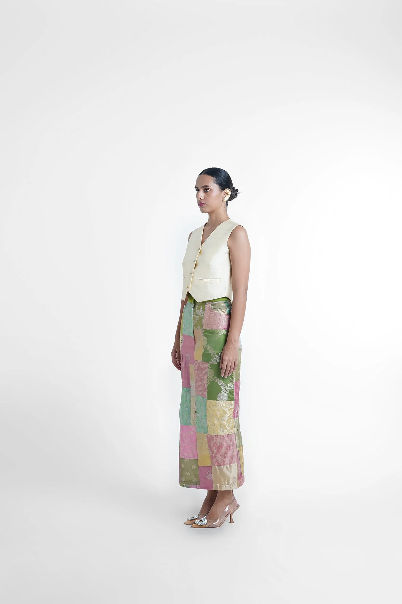 Cheri Upcycled Silk Pencil Skirt - Image 4