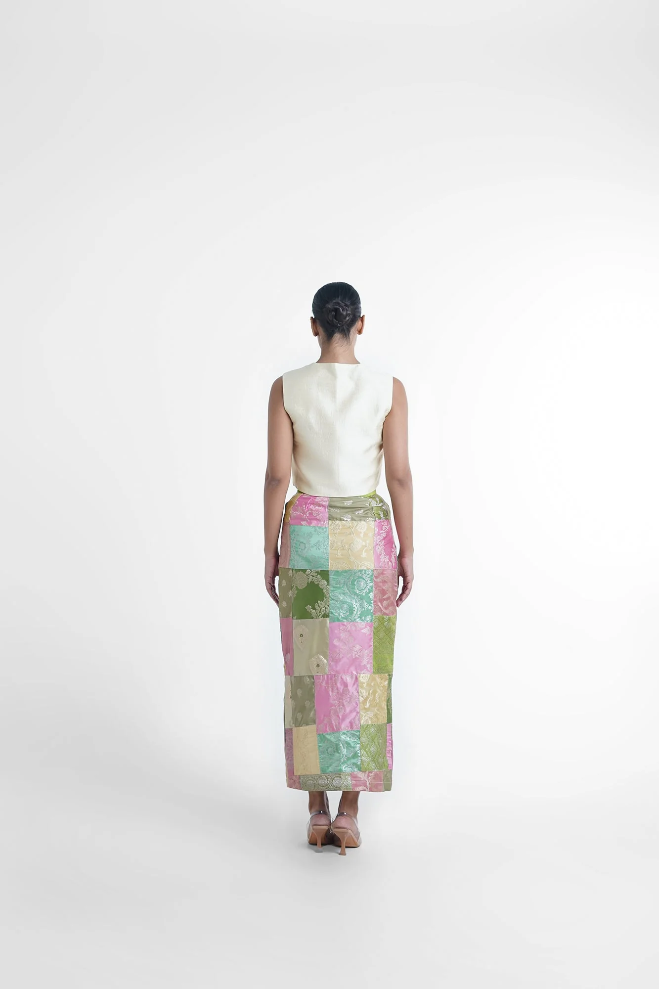 Cheri Upcycled Silk Pencil Skirt - Image 5
