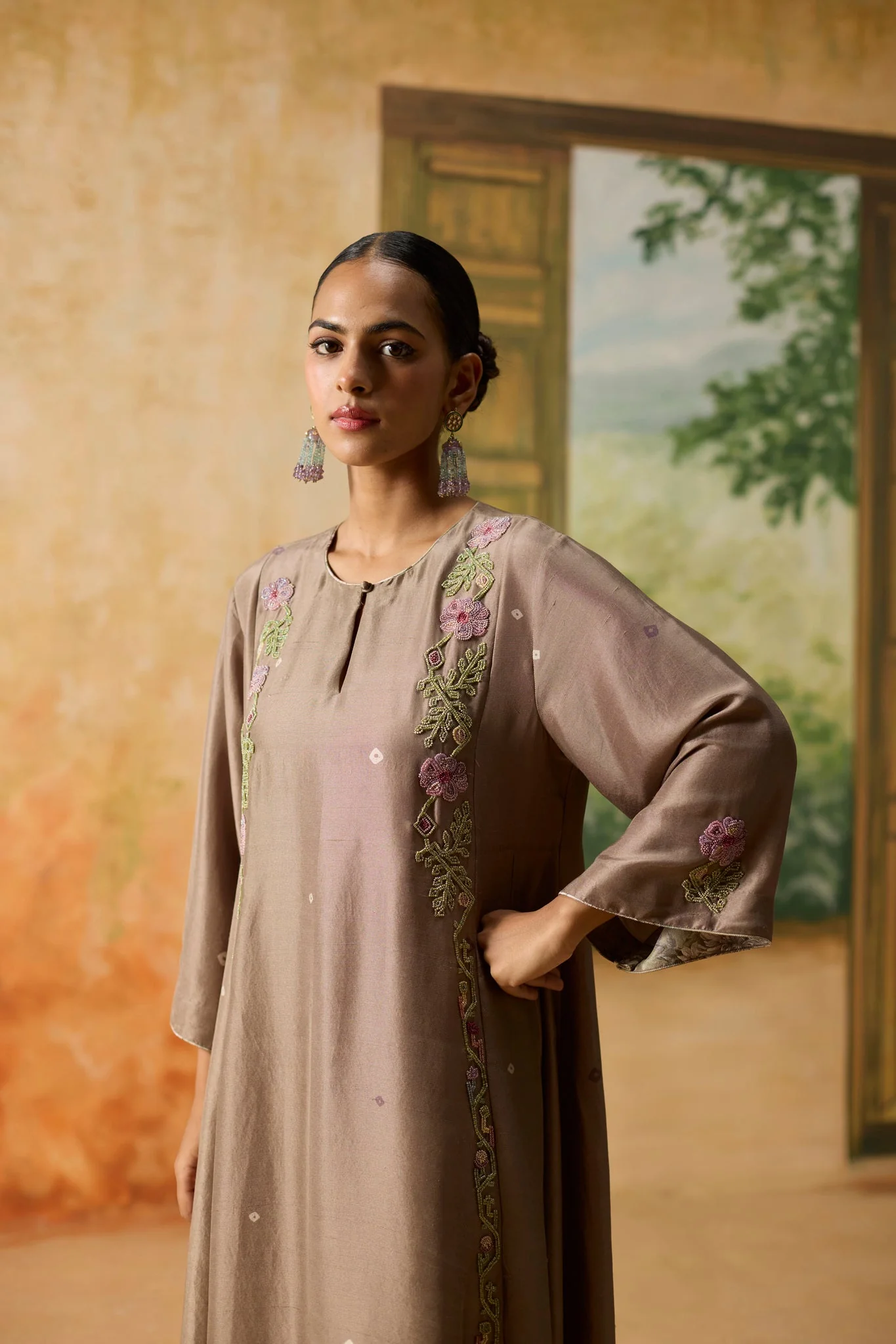 Chestel Kurta set- Brown - Image 2
