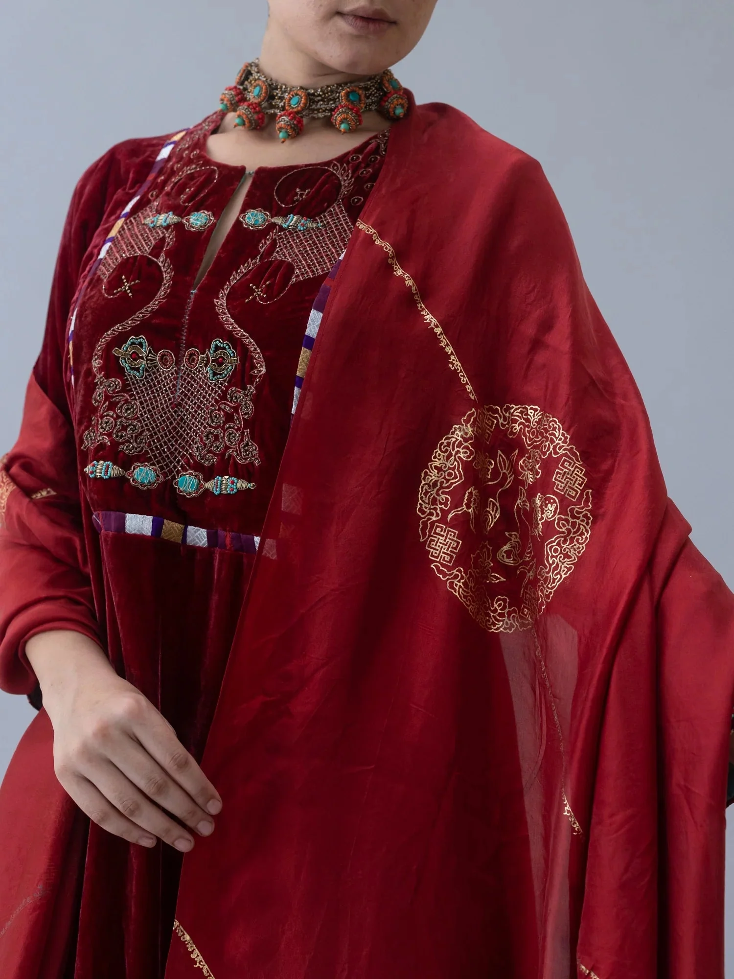 Chimi Red Dupatta - Image 2