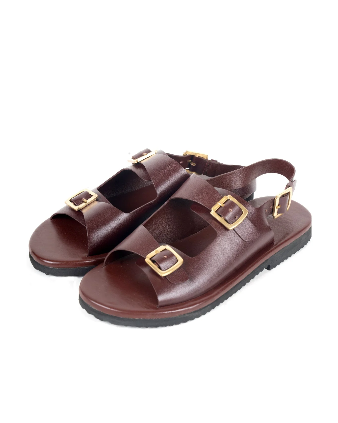 Classic Two Strap Leather Sandals for Men - Image 3