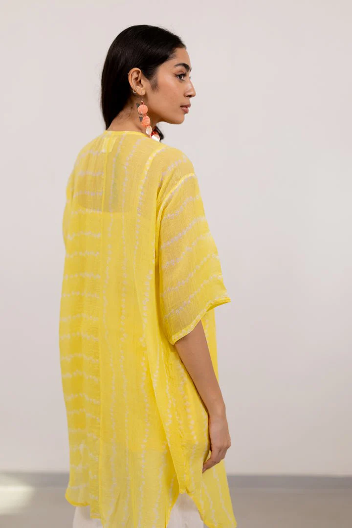 Corn Yellow Bandhej Tunic - Image 6