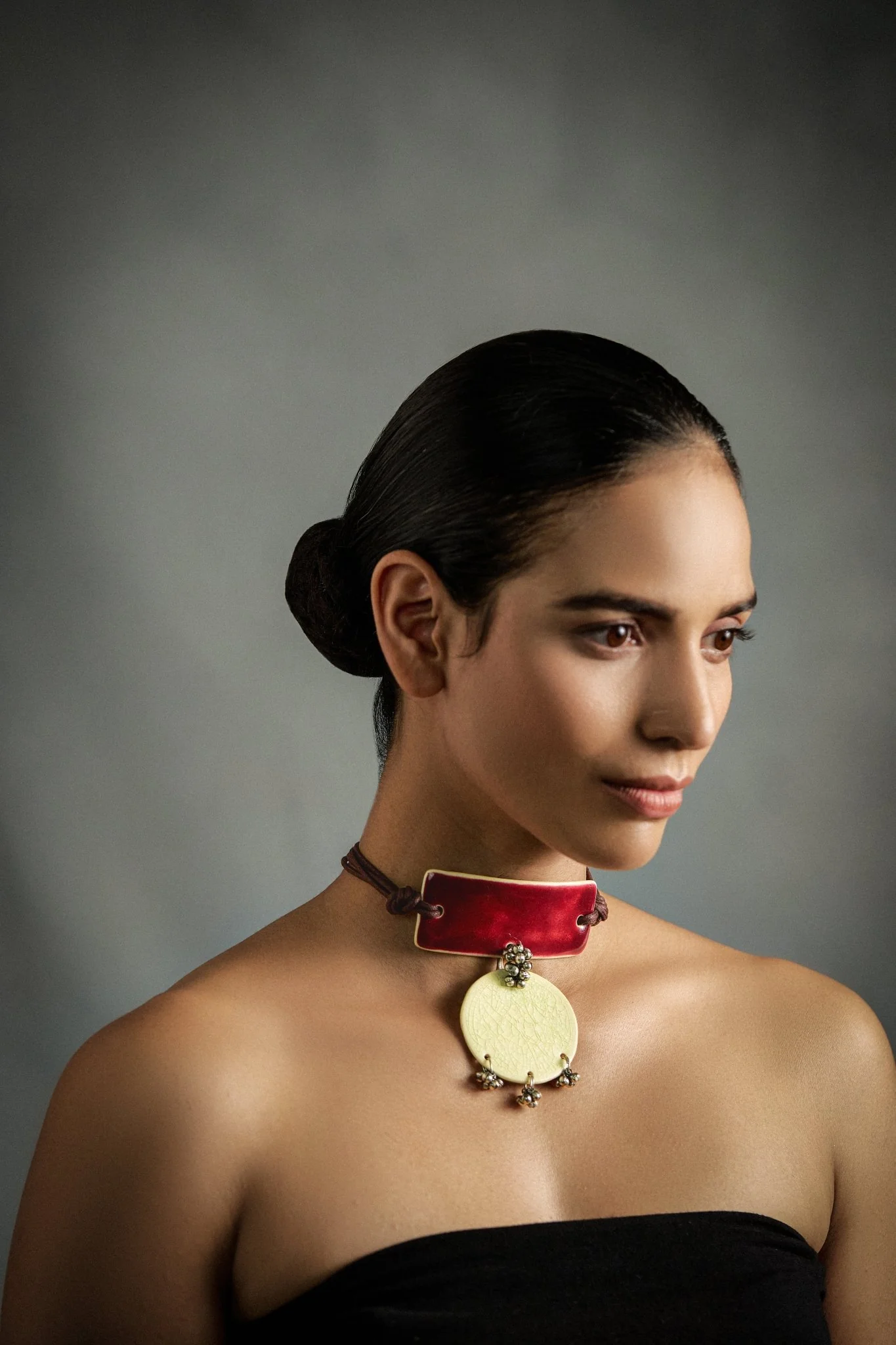 Crackled Charm | Cherry & Cream Choker