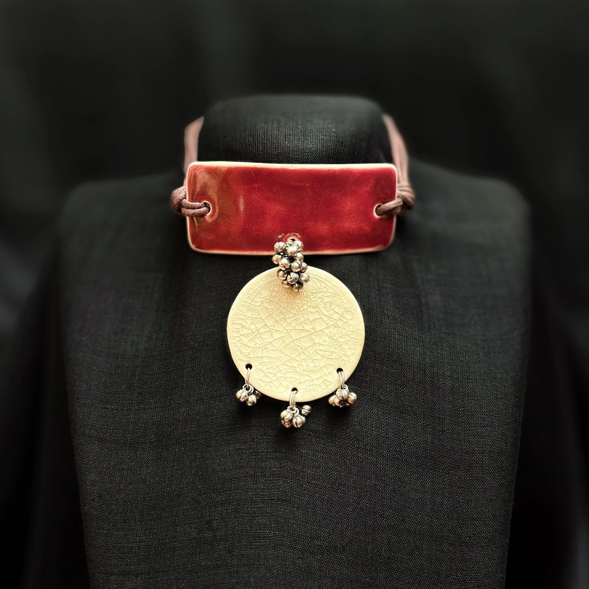 Crackled Charm | Cherry & Cream Choker - Image 3