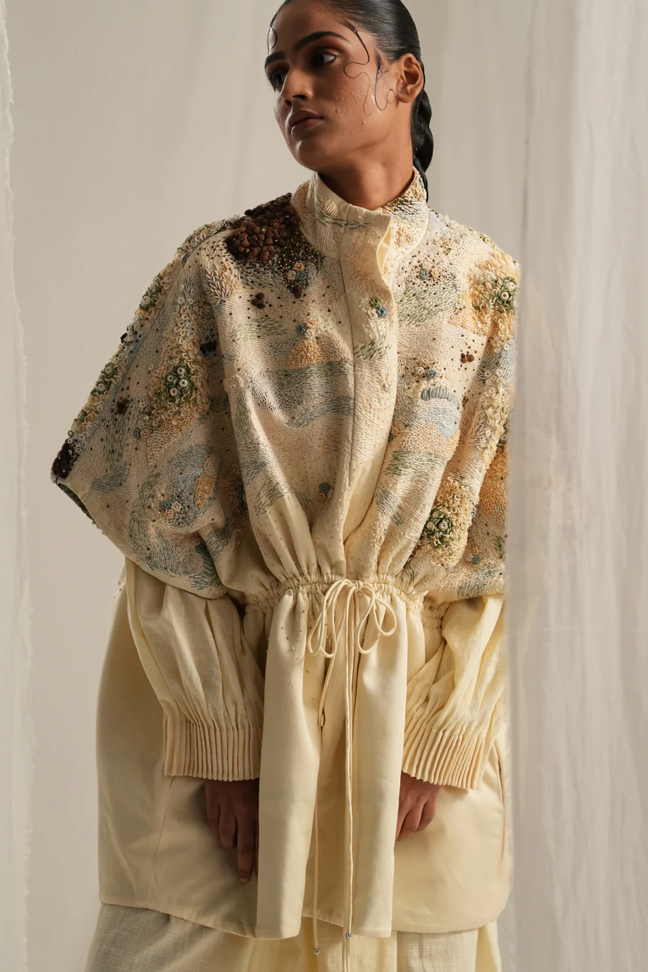 Cream Emb. Jacket - Image 2