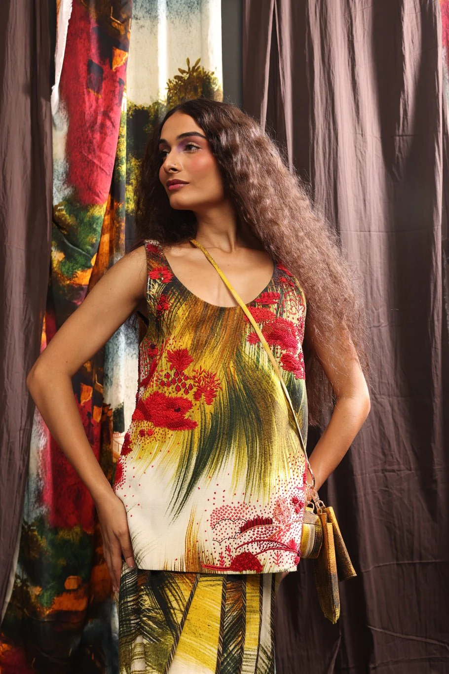 Crimson Grass Embroidered Vest - Image 2