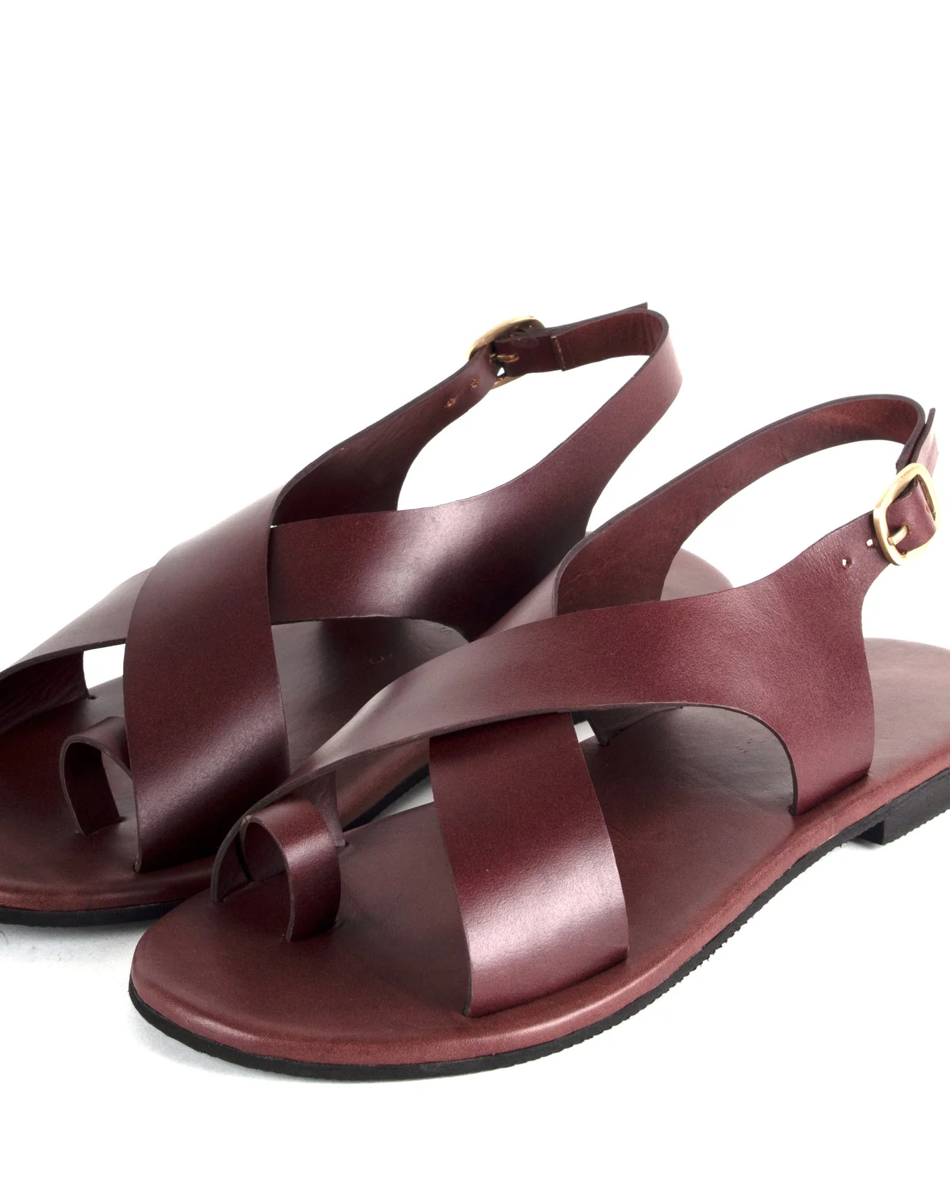 Crossover Strap Leather Men's Sandals - Image 3