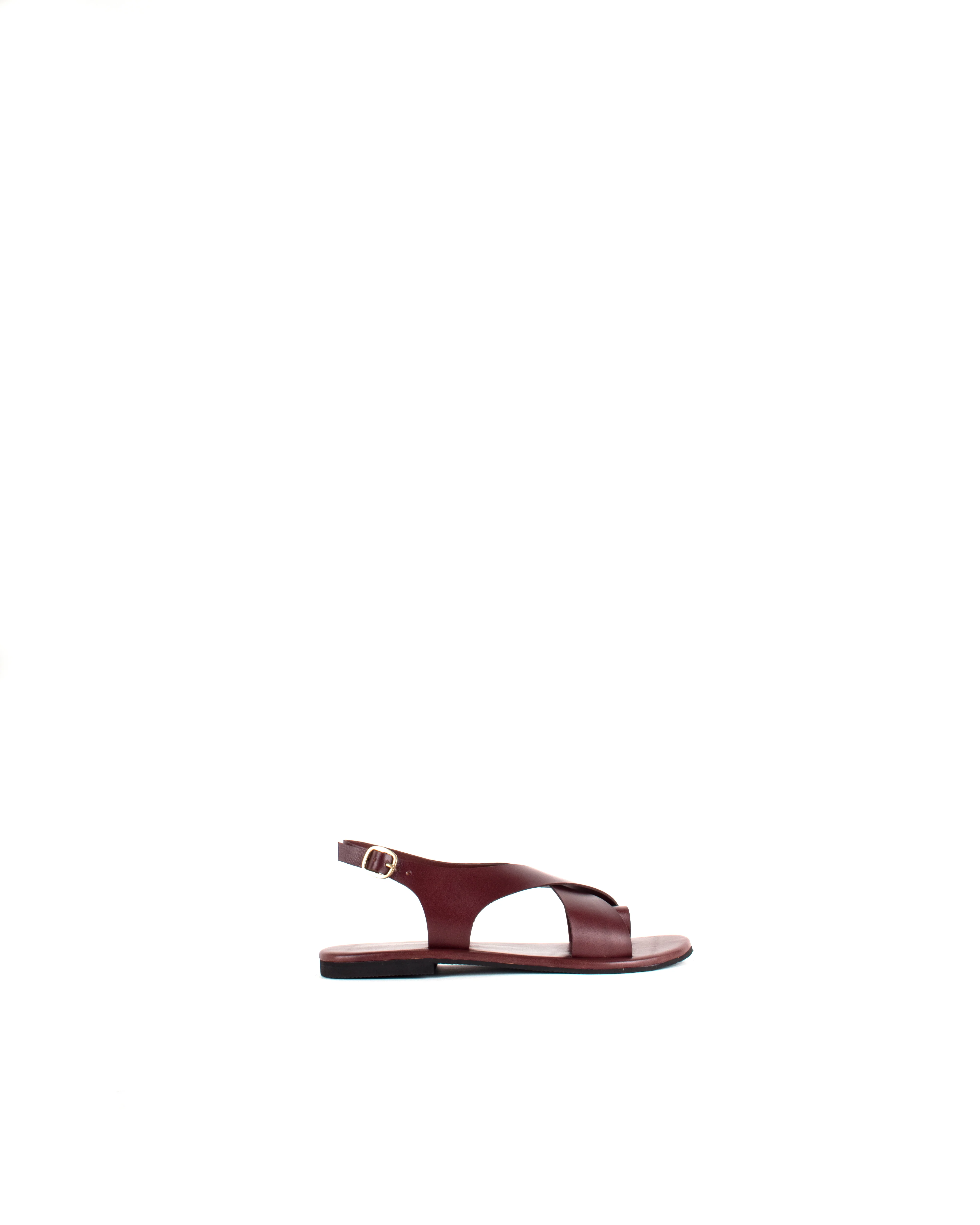 Crossover Strap Leather Women's Sandals - Image 5