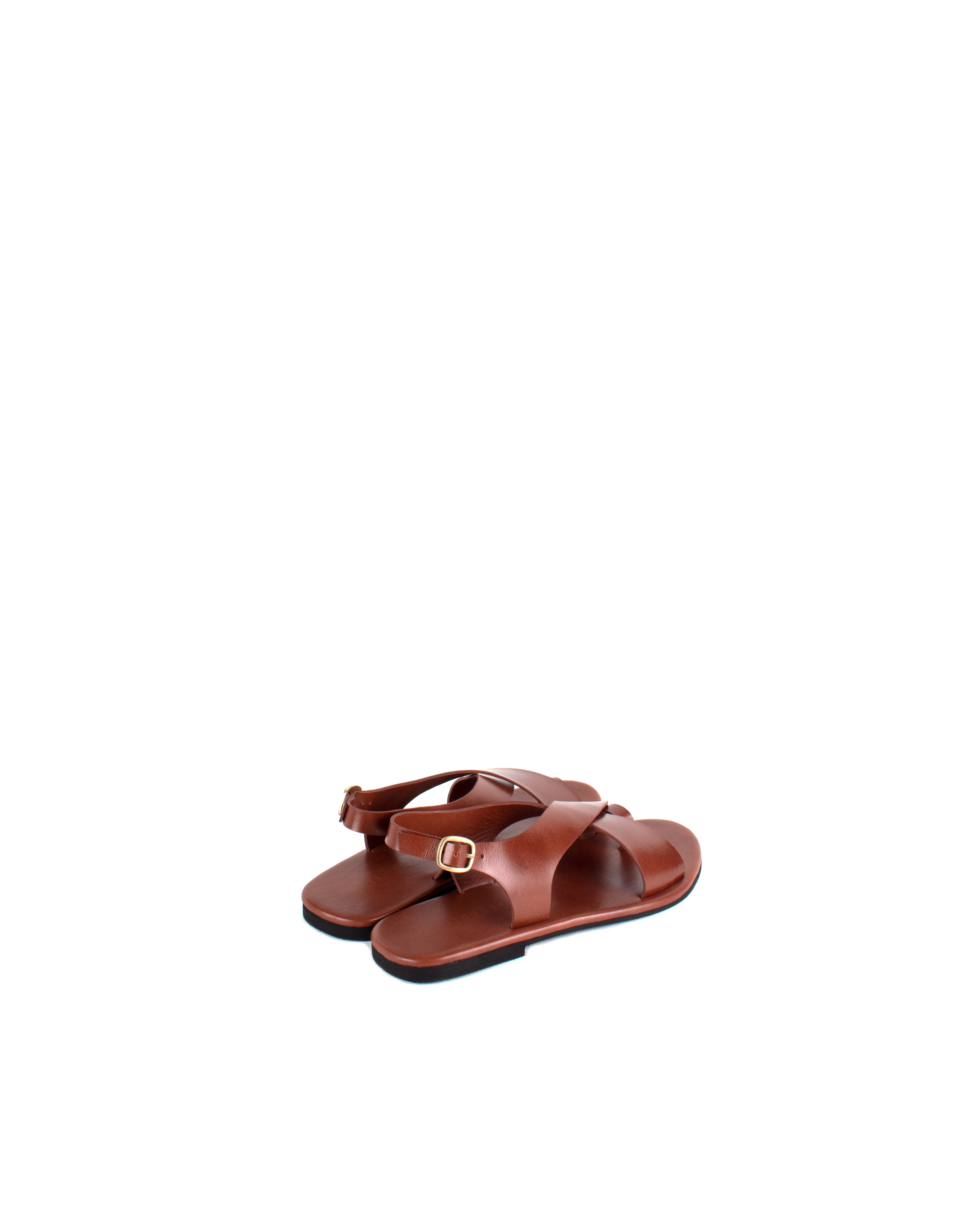 Crossover Strap Leather Women's Sandals - Image 9
