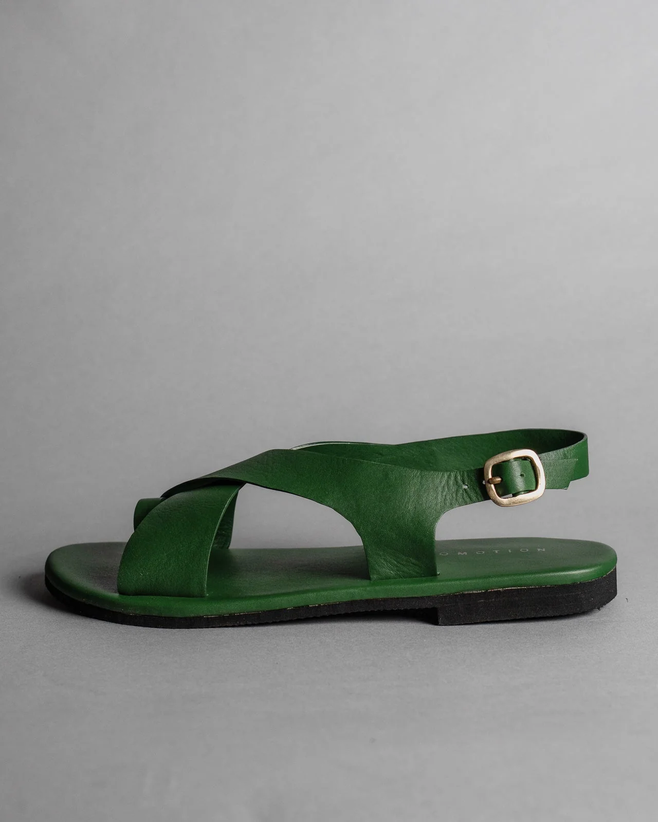 Crossover Strap Leather Women's Sandals - Green - Image 2