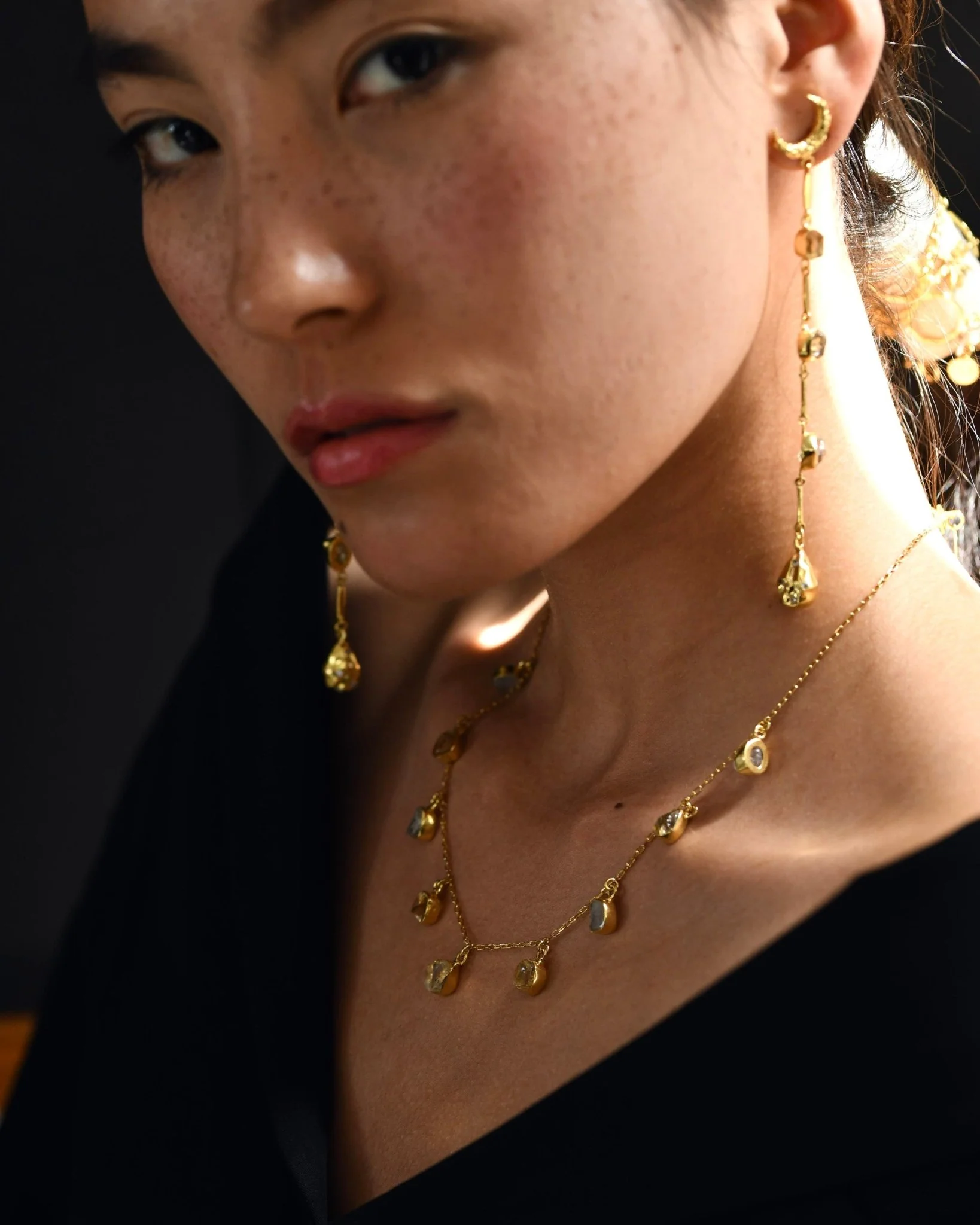 Crystal Coated Delicate Chain Necklace