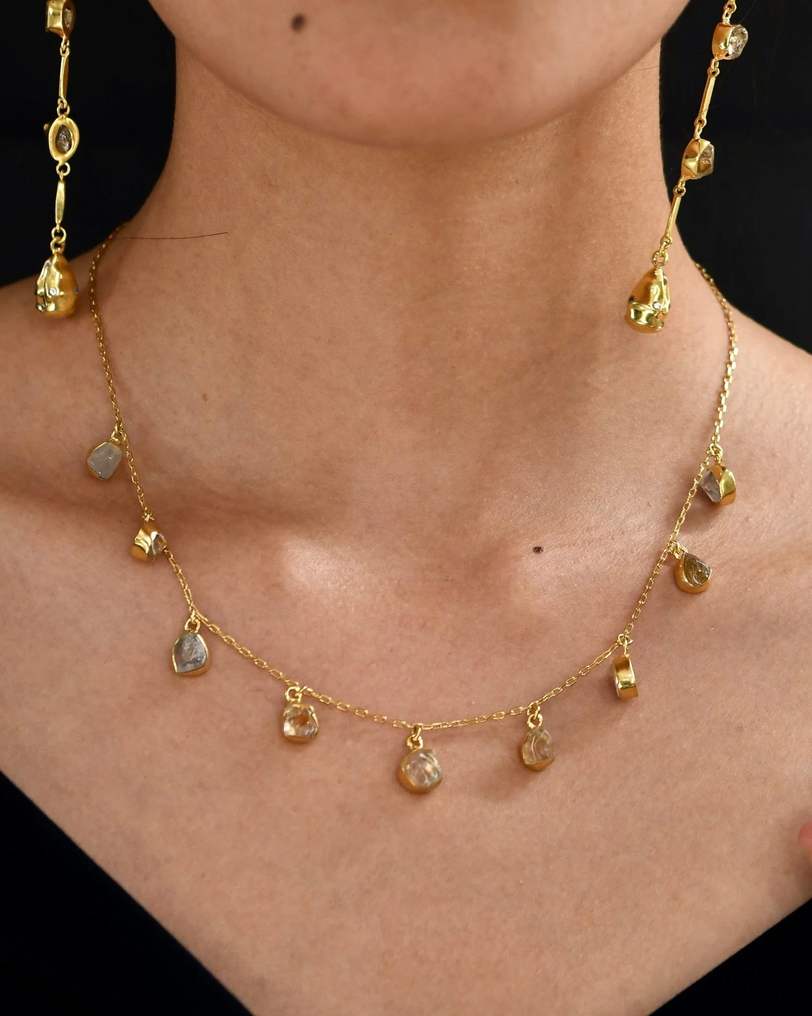 Crystal Coated Delicate Chain Necklace - Image 3