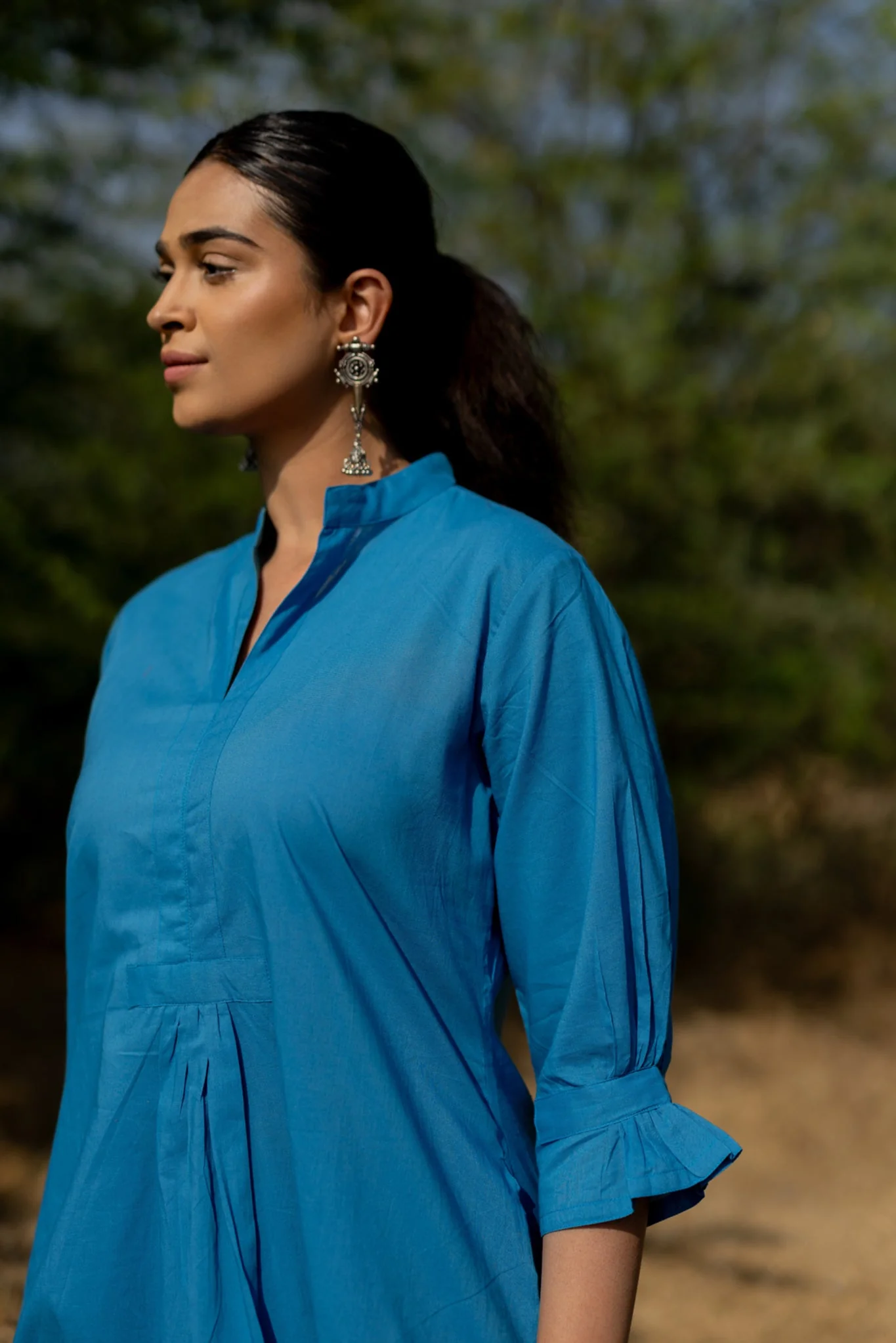 Cyan Blue Kurta Set - Image 2