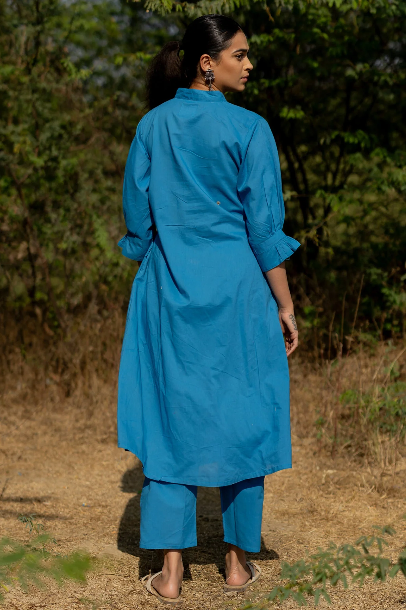 Cyan Blue Kurta Set - Image 5