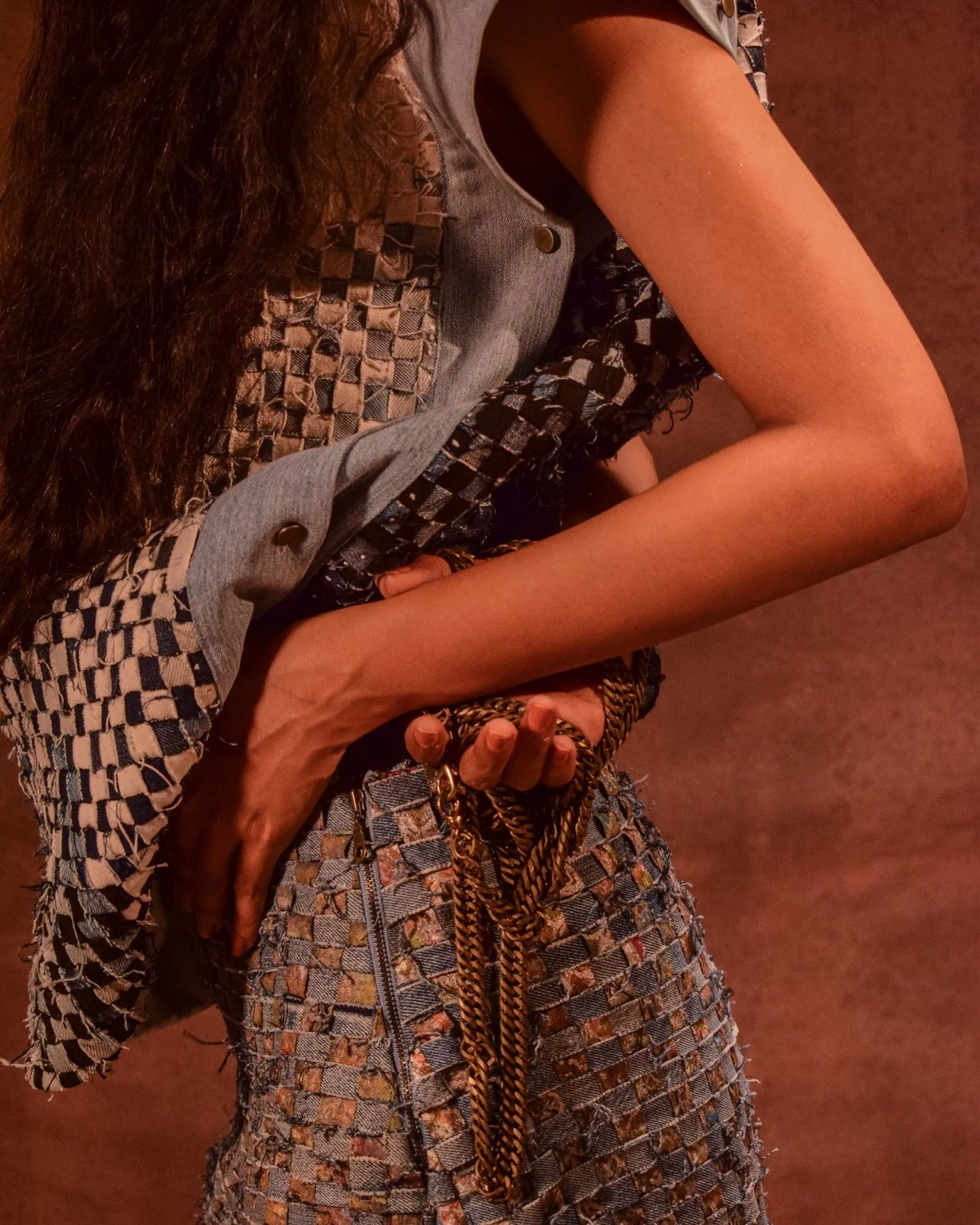 Denim Weave Square Skirt - Image 3