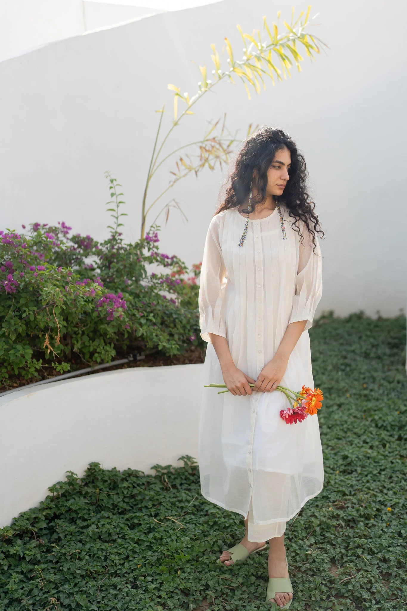 Dewy Mist Pleated Kurta Set - Image 3