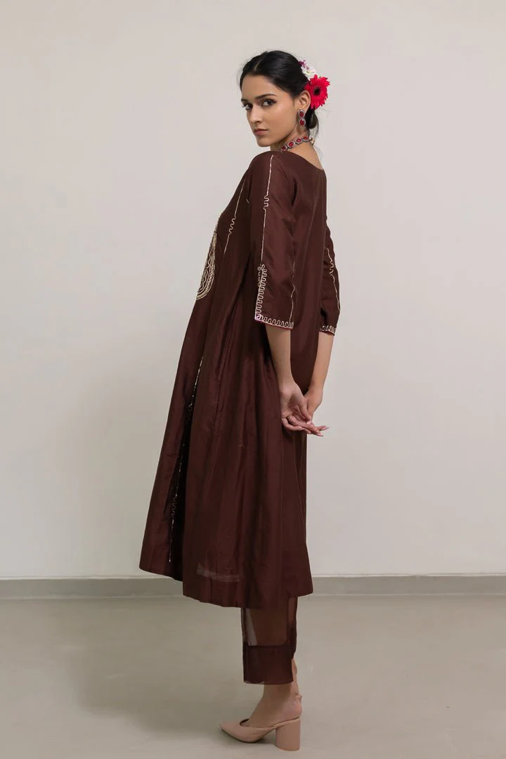 Dhaaraa Paisely Kurta and Sheer Pants Set - Image 5