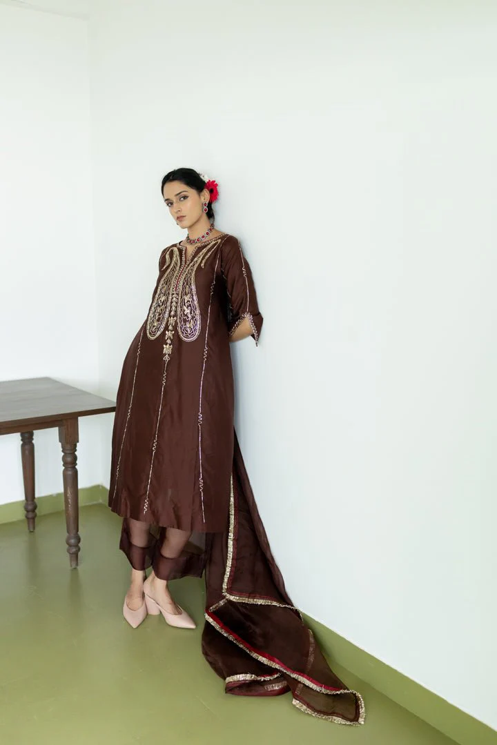 Dhaaraa Paisely Kurta and Sheer Pants Set - Image 6