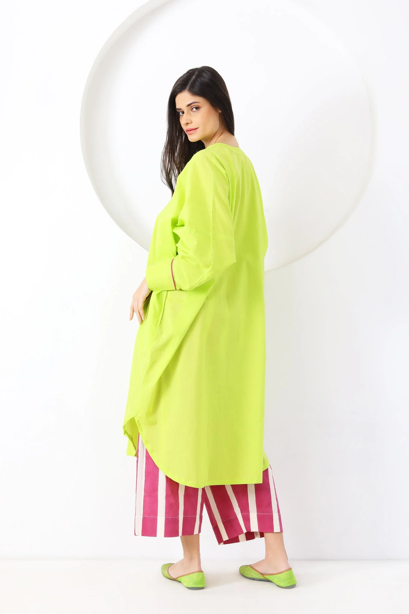 Dhaari Co-ord Set - Lime Green - Image 6