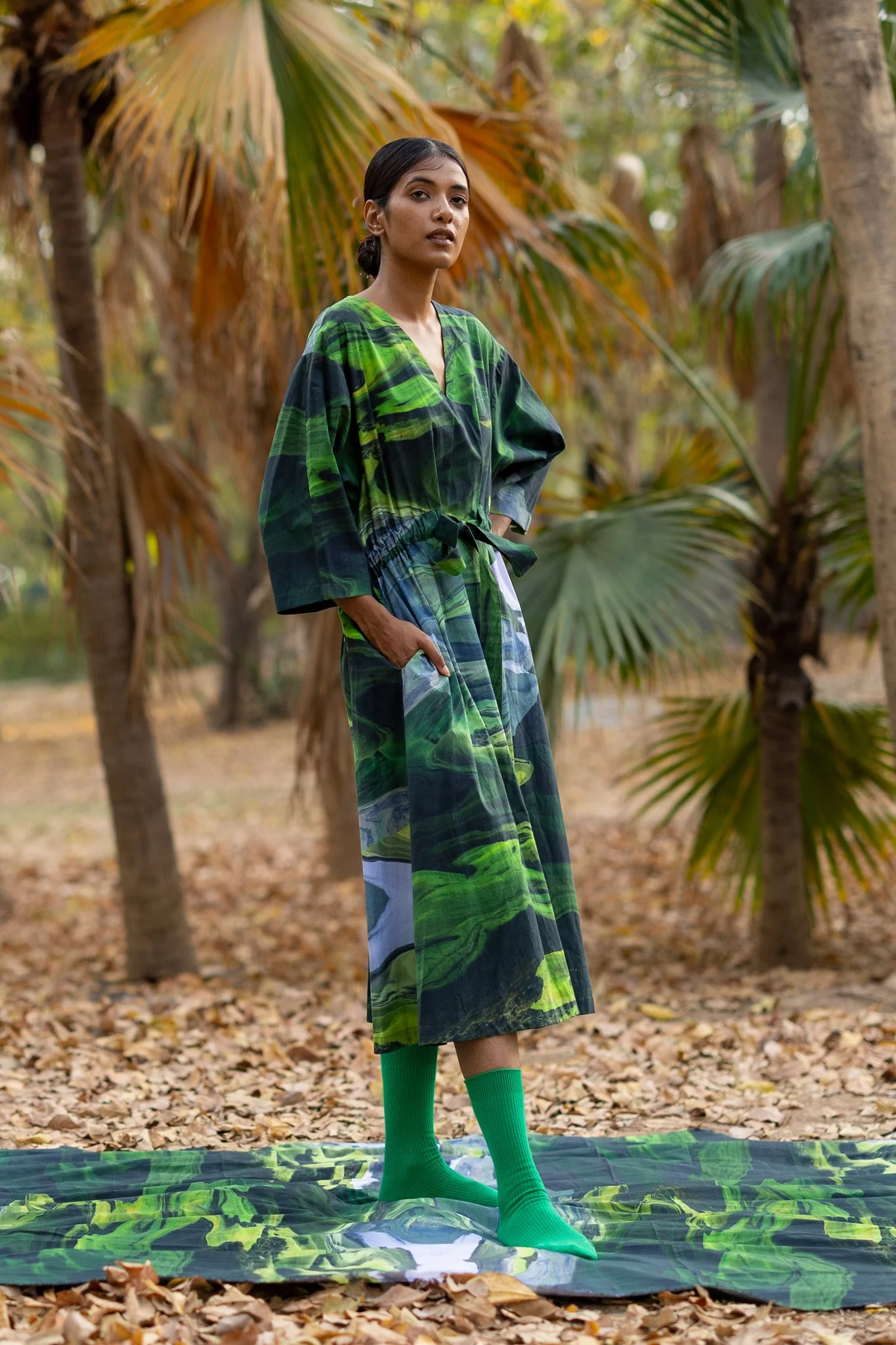 Doris Green Dress - Image 6