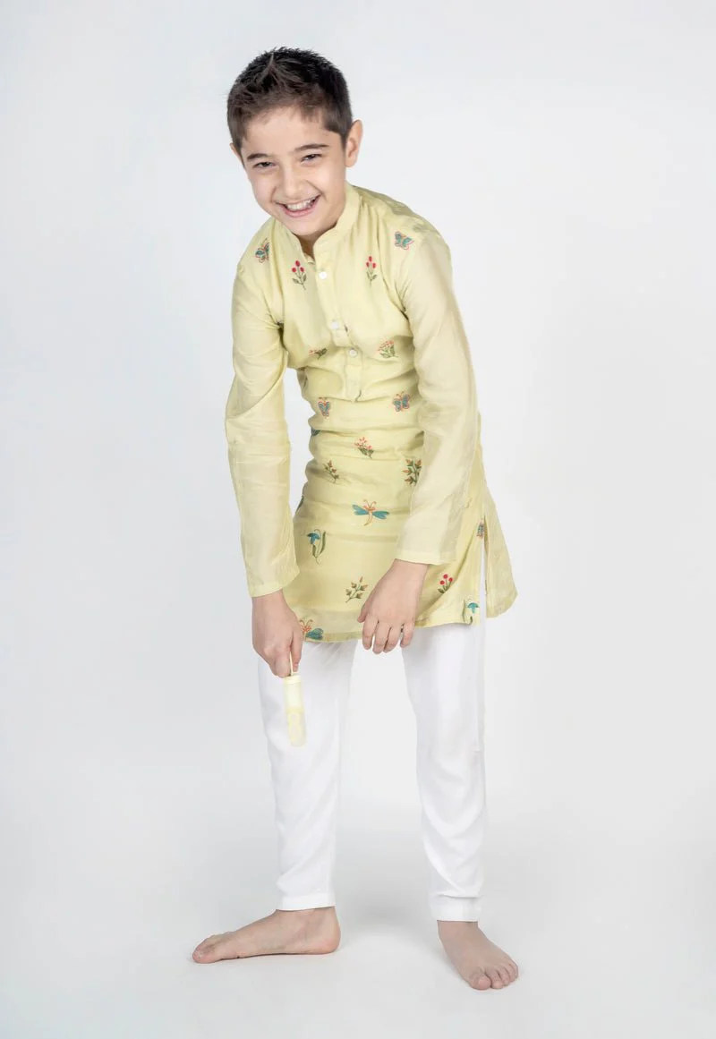 Dragon Fly Buta Embroidered Kurta Set - Image 3
