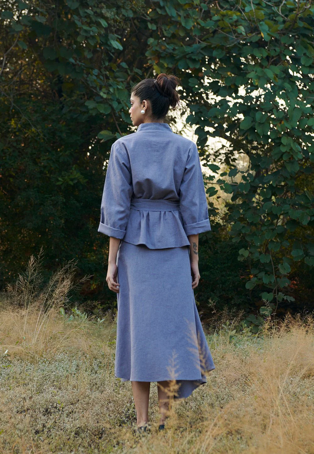 Dusk Co-Linen Asymmetrical Skirt - Image 4