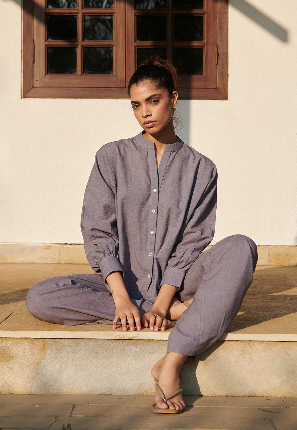 Dusk Co-Linen Bell Bottom Pants - Image 2