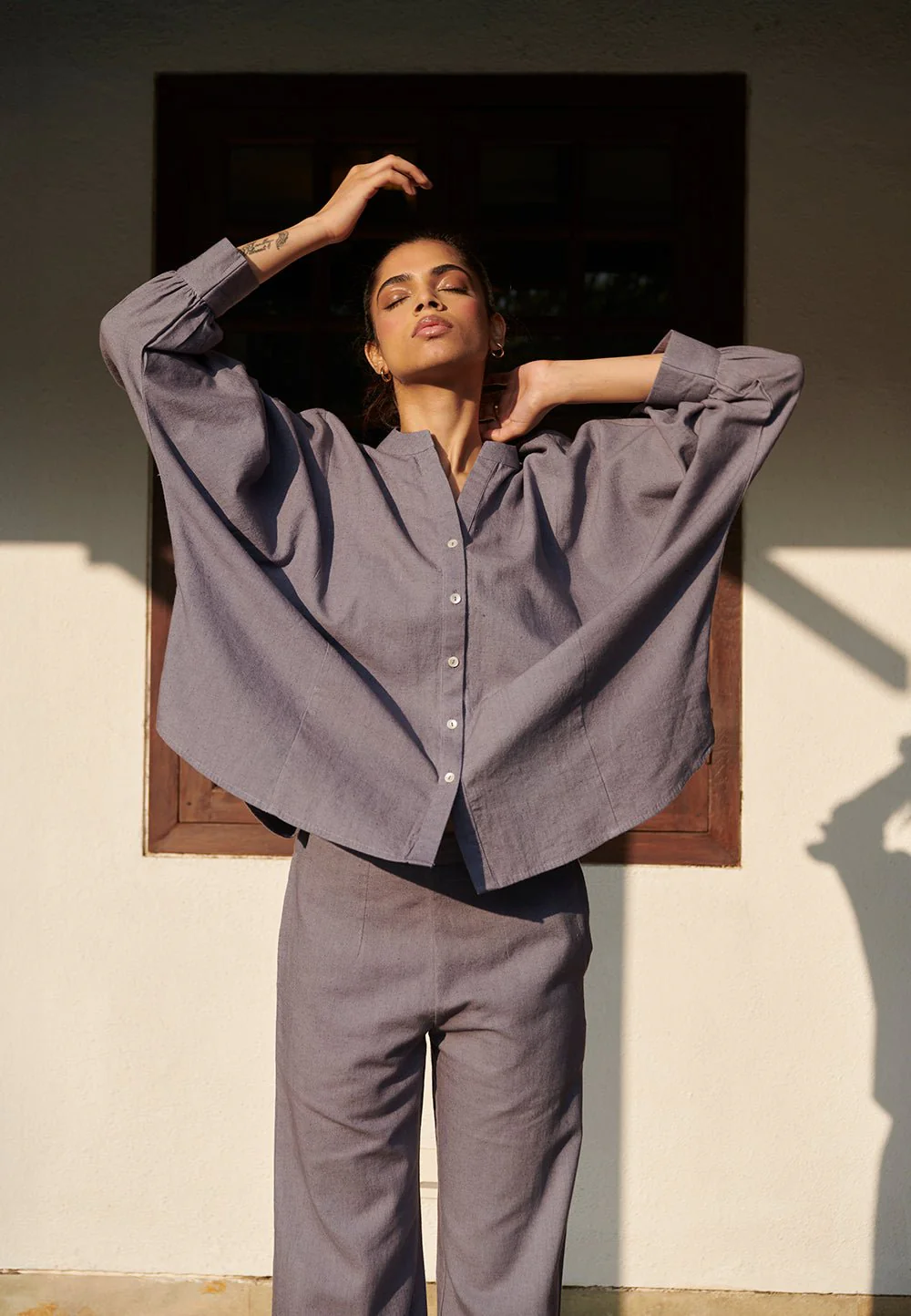 Dusk Co-Linen Dolman Shirt - Image 2