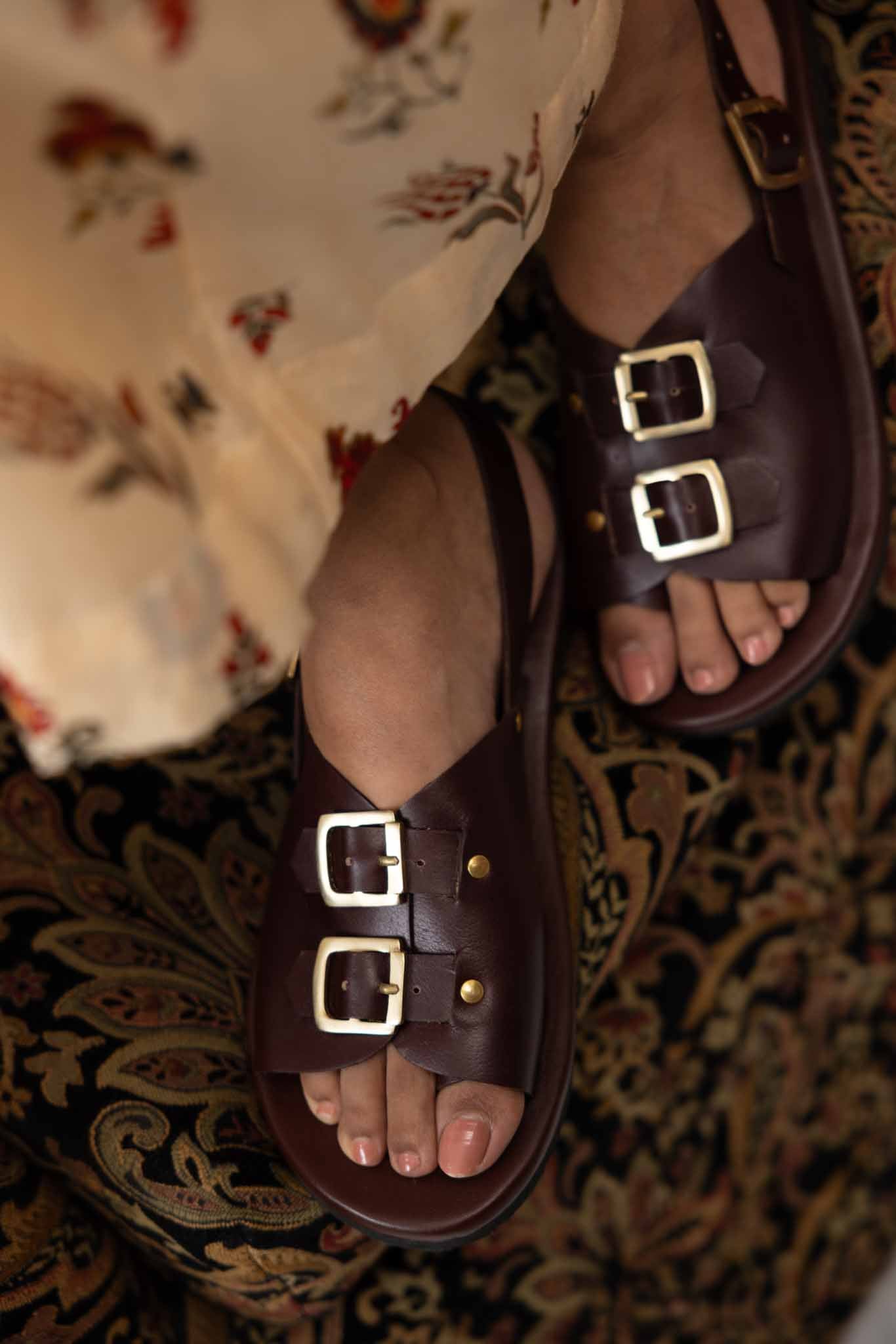 Envelope Sandals DB for Women - Burgundy