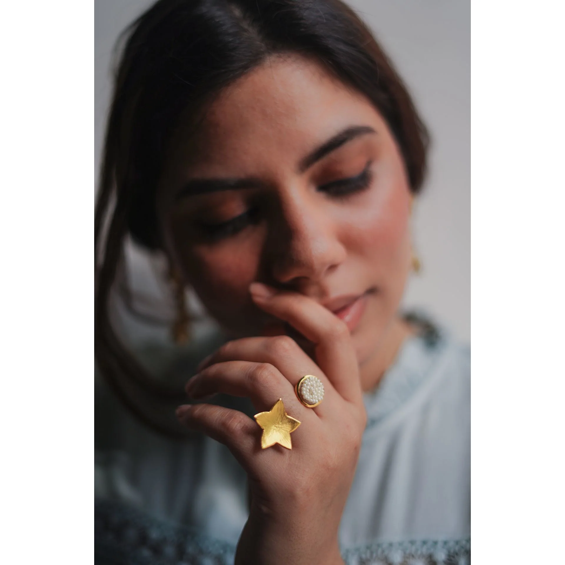Flower and Bud Ring in Gold - Image 4