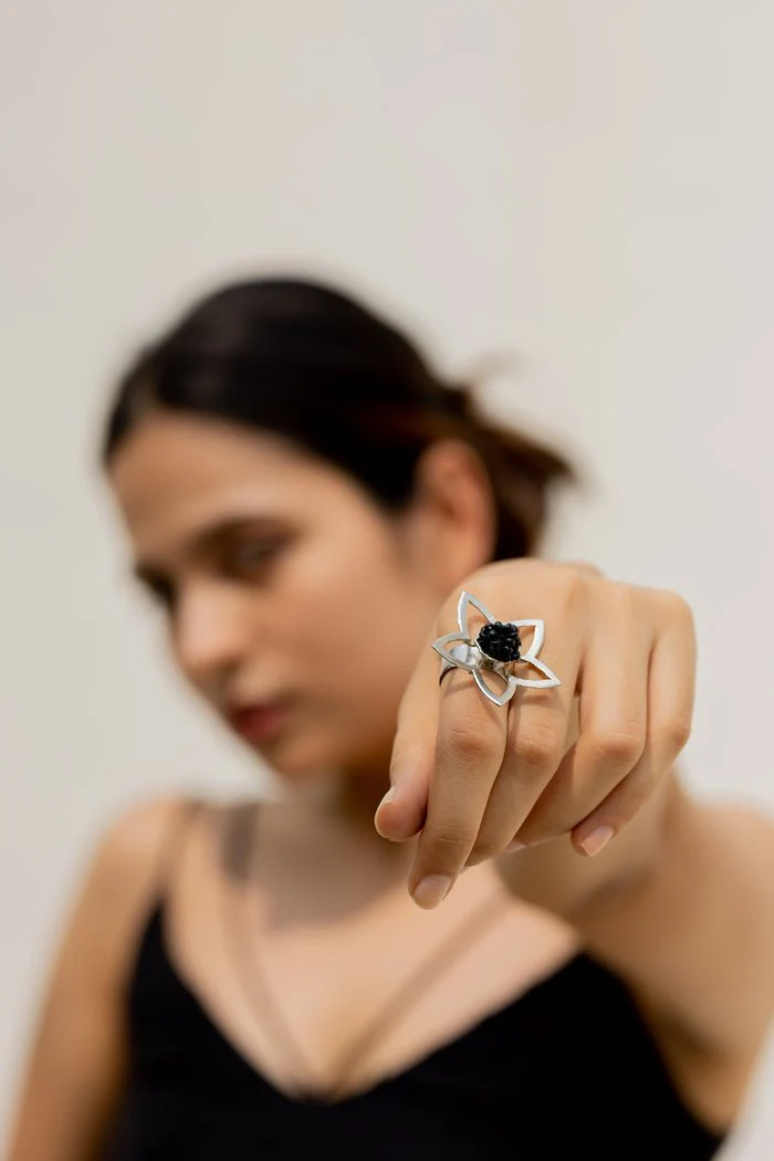 Flower Frame Ring in Silver - Image 2