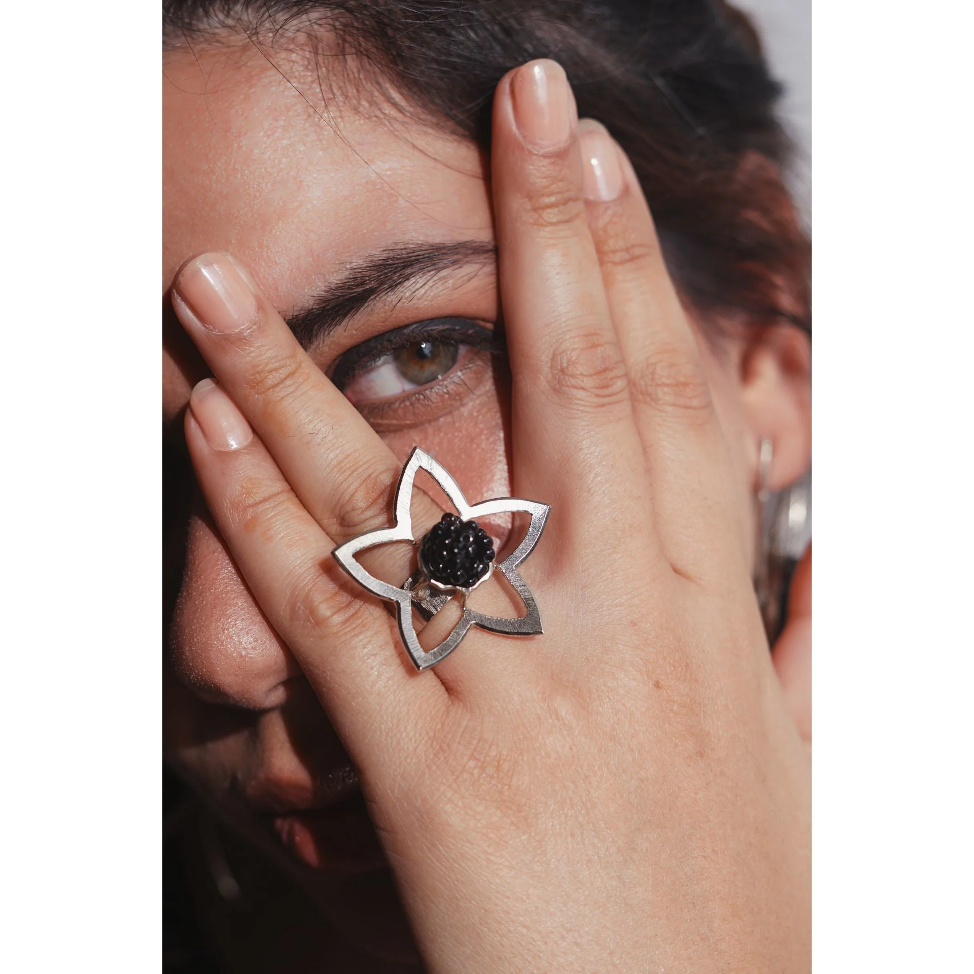 Flower Frame Ring in Silver - Image 3