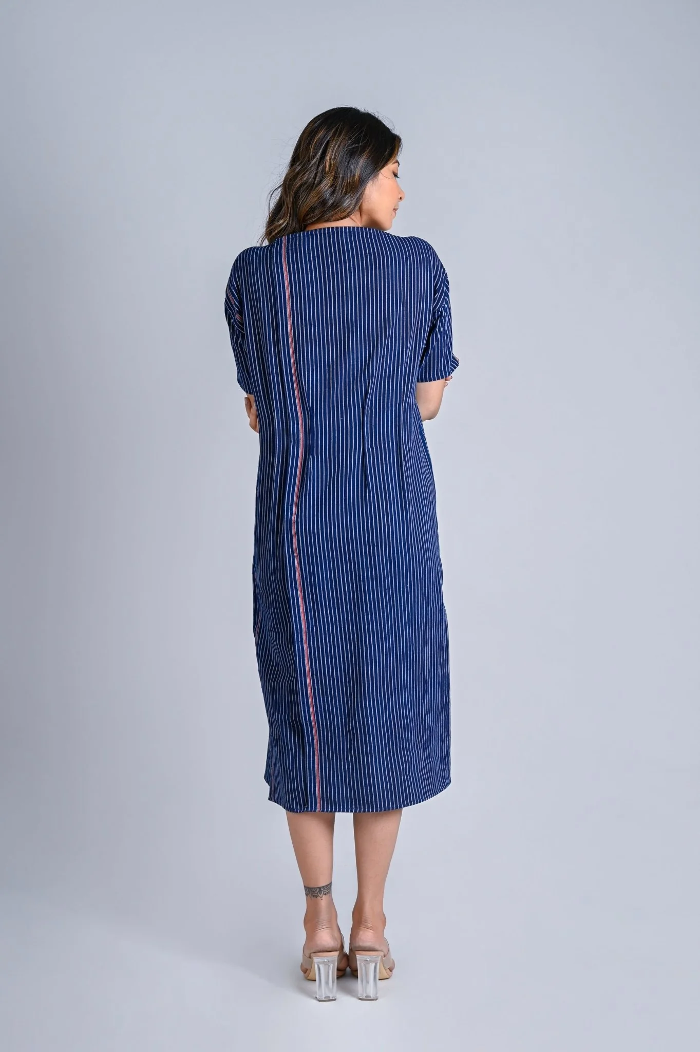 Folded Dress Diagonal Detail - Zero Waste - Image 5