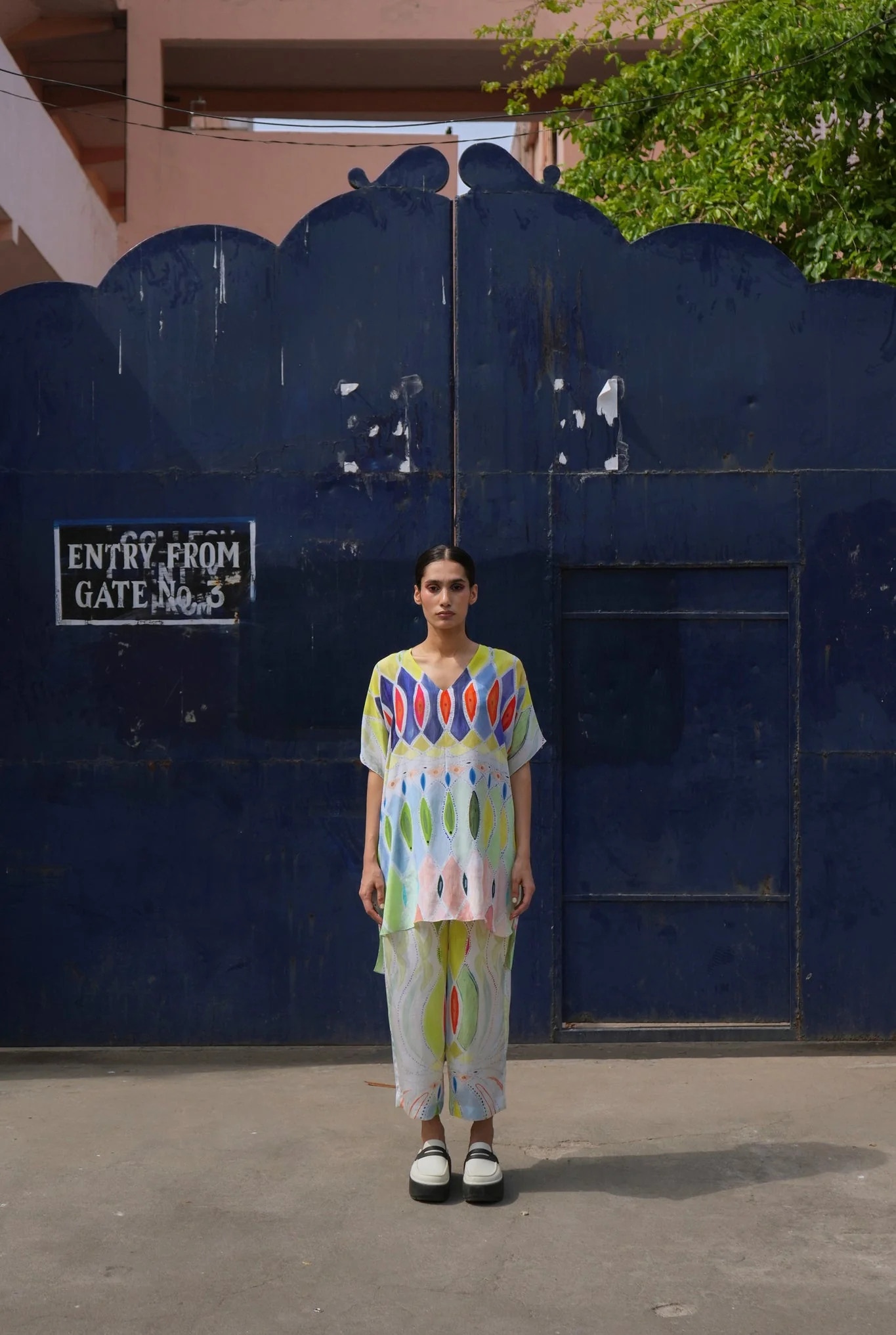 Garden Co-ord Set In Athangudi Pastel Print - Image 8