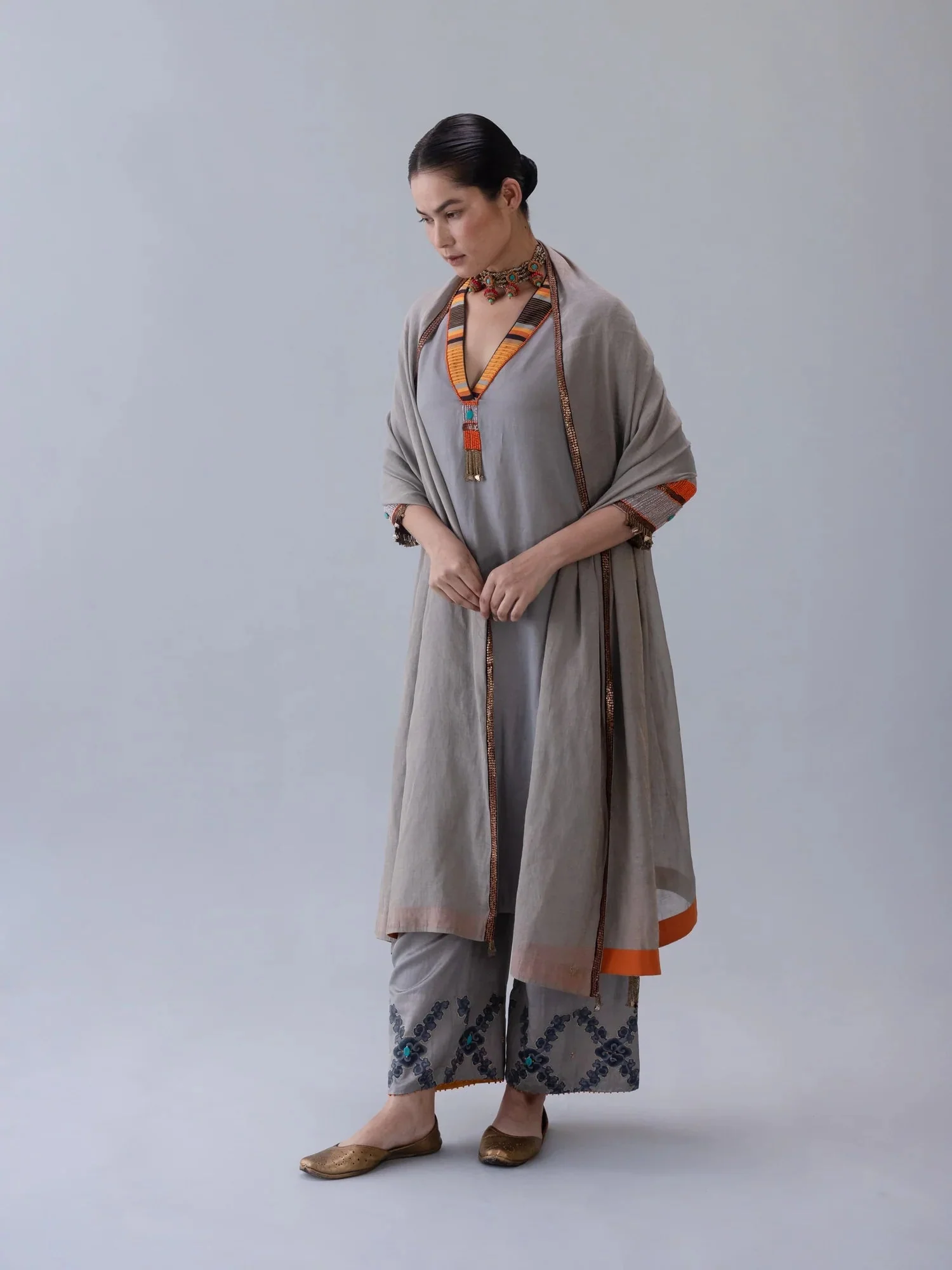 Gawa Grey Dupatta
