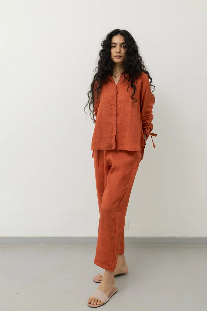 Ginger Orange Linen Co-ord - Image 2