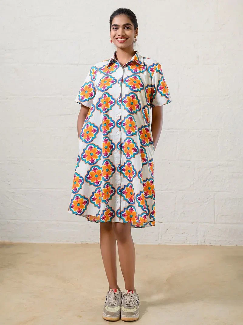 Goan Mosaic Shirt Dress