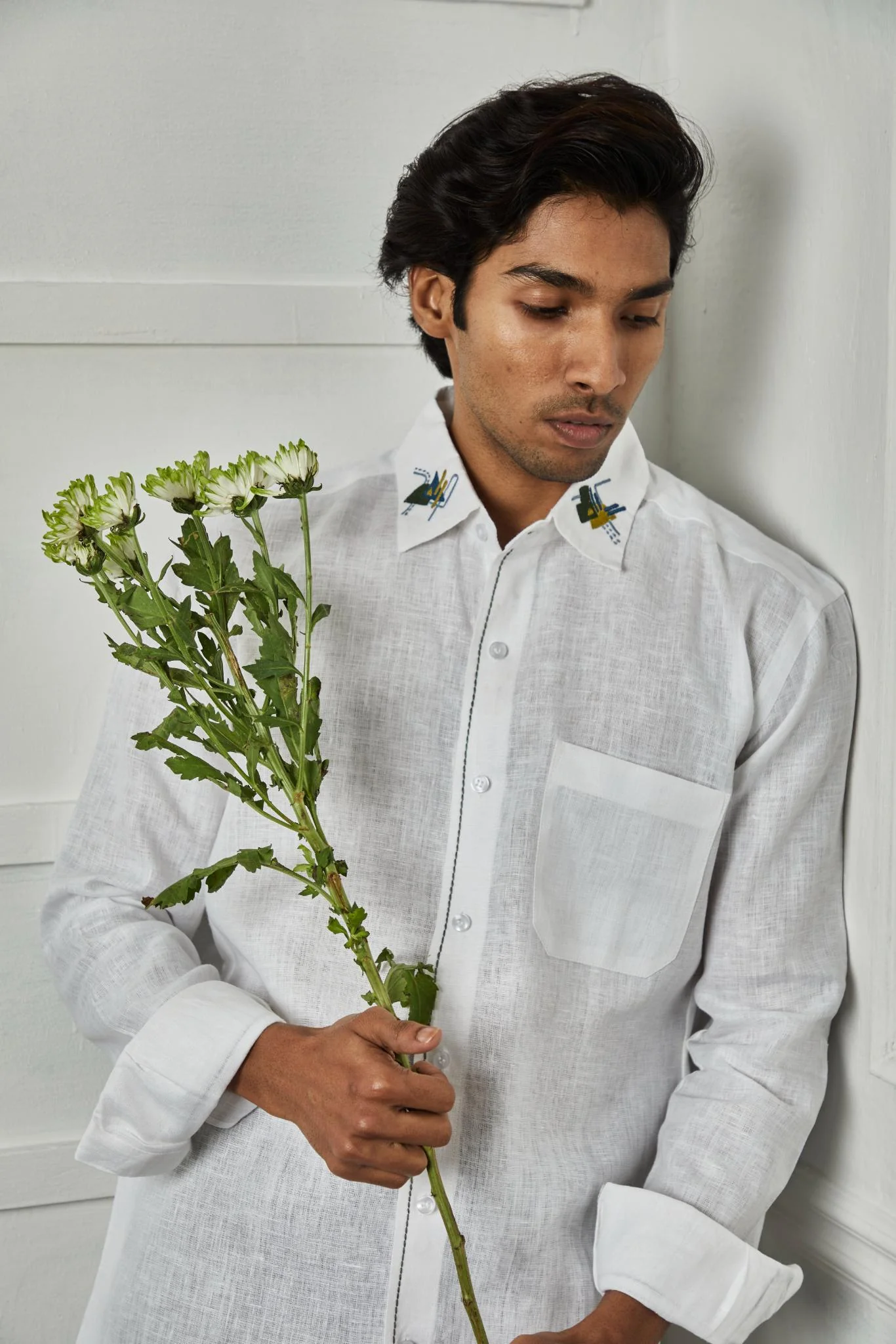 Green Anatomy Men Collar Artwork Shirt - Image 3