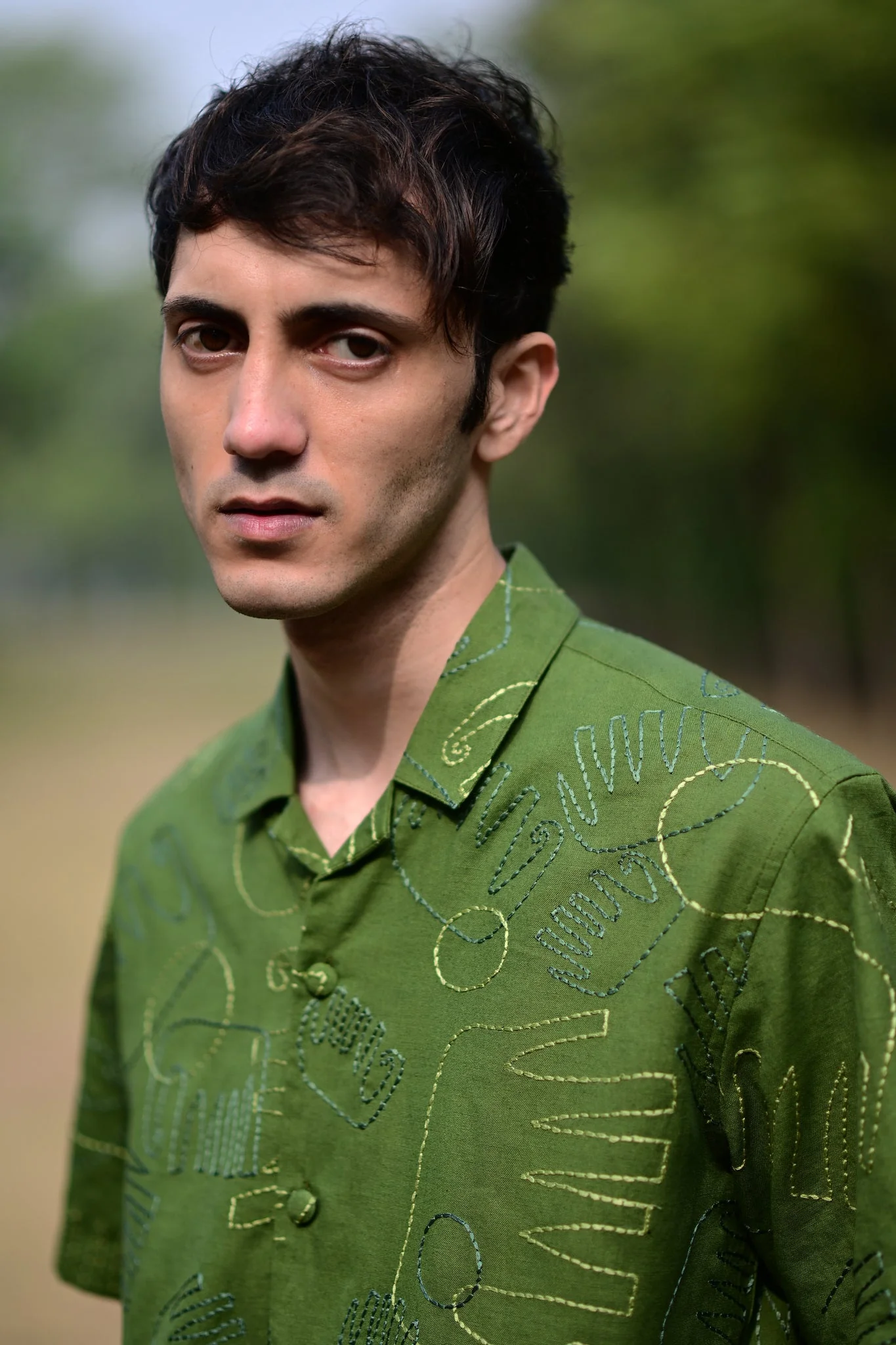 Green Embroidered Shirt - Image 2