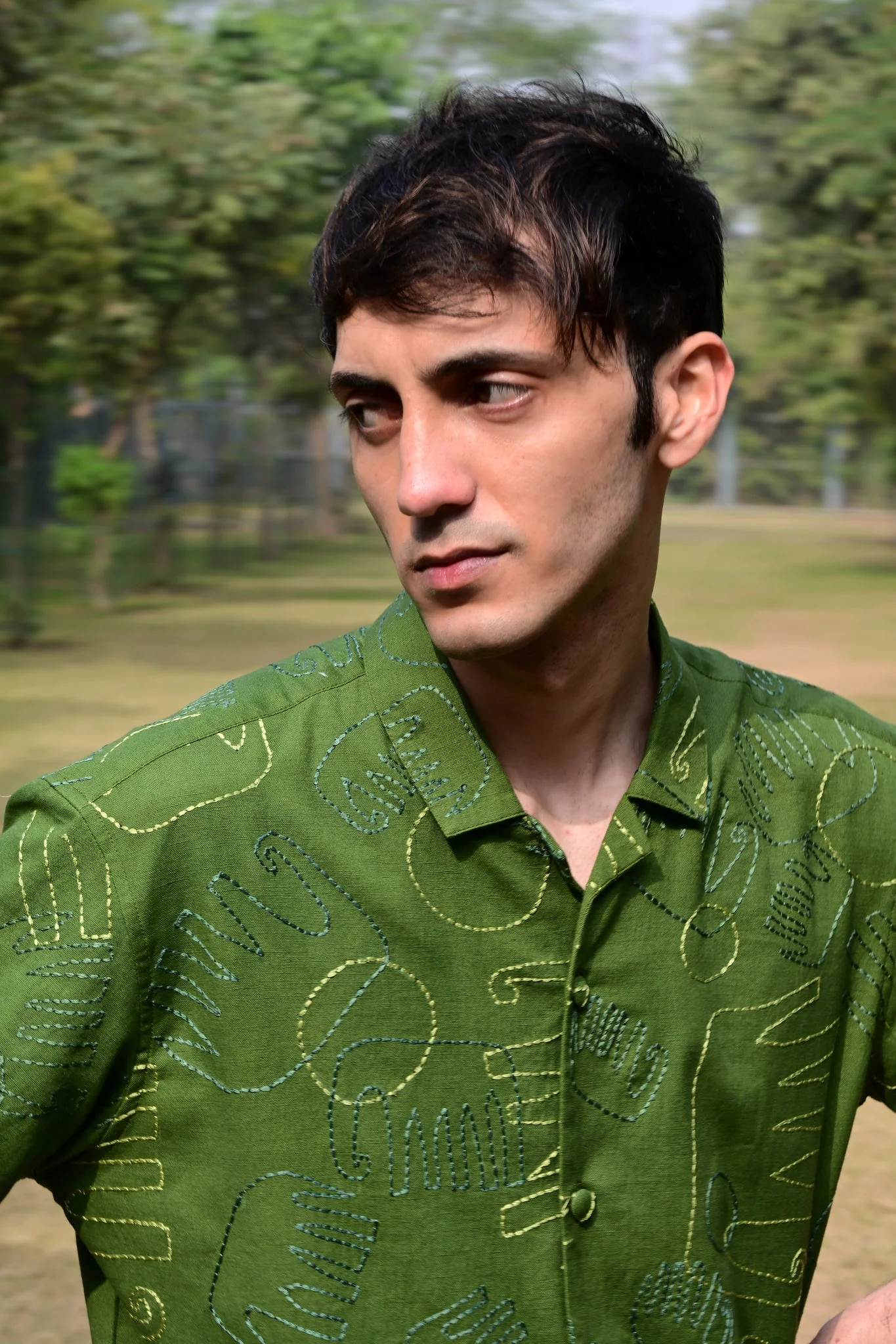 Green Embroidered Shirt - Image 4