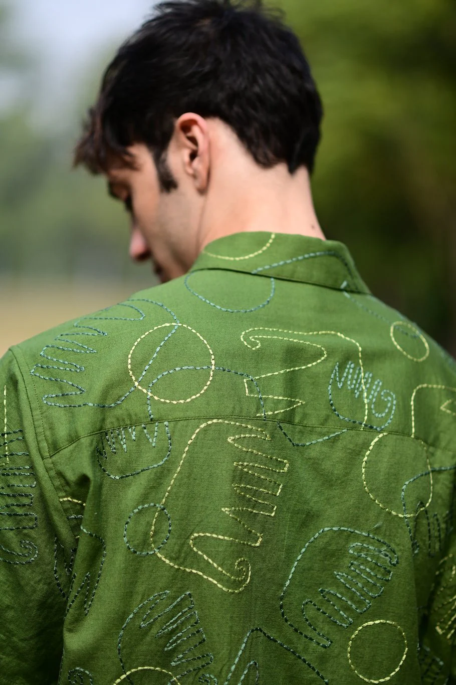 Green Embroidered Shirt - Image 5