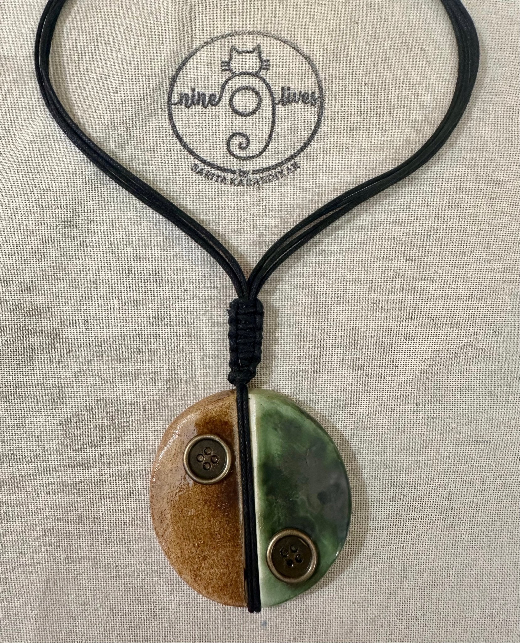 Half N Half Neckpiece - Brown & Green