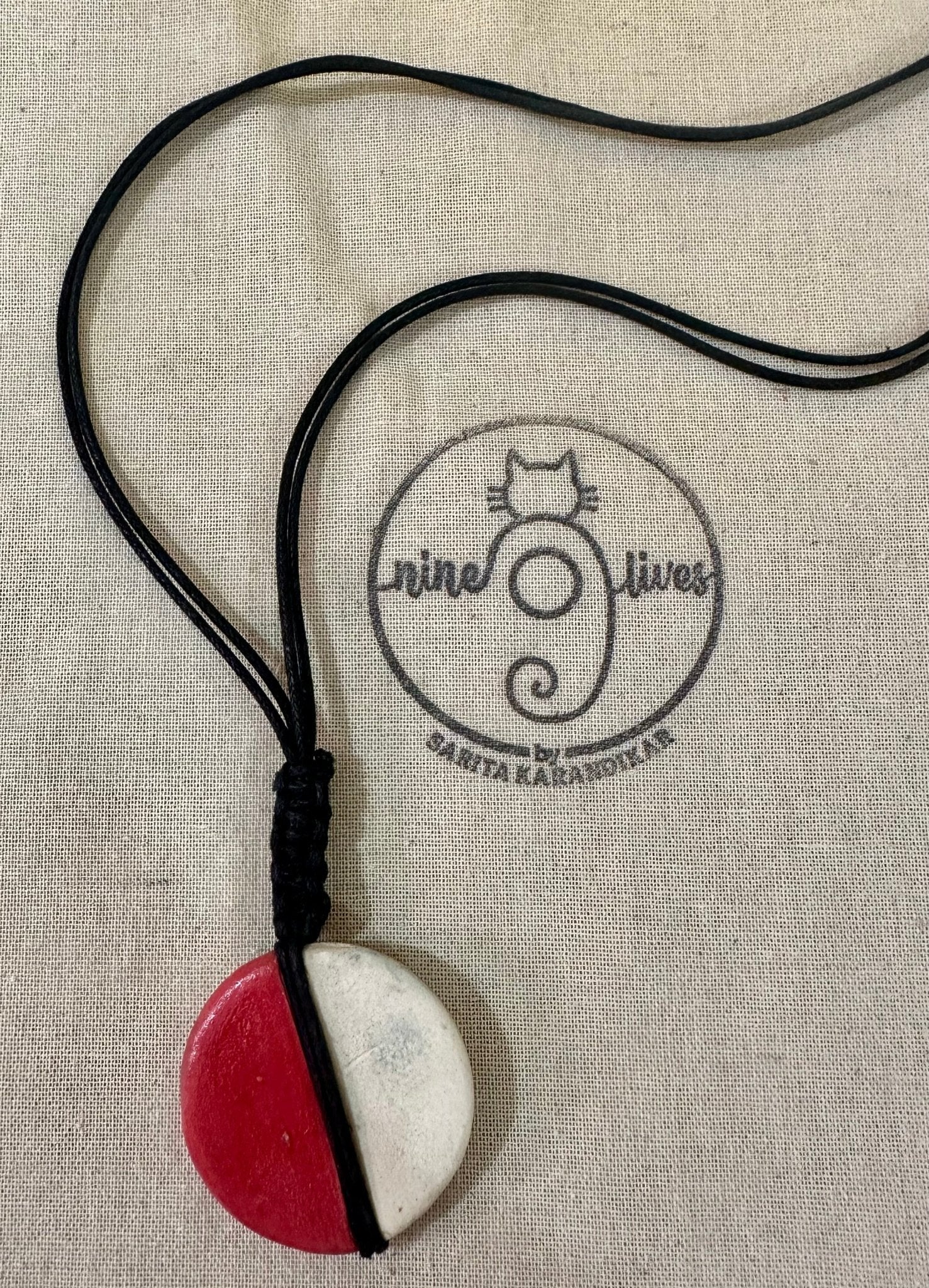 Half N Half Neckpiece - Red & White