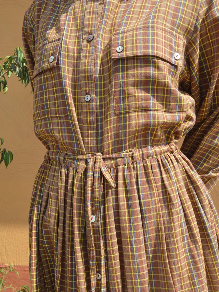 Handloom Checked Dress - Image 3