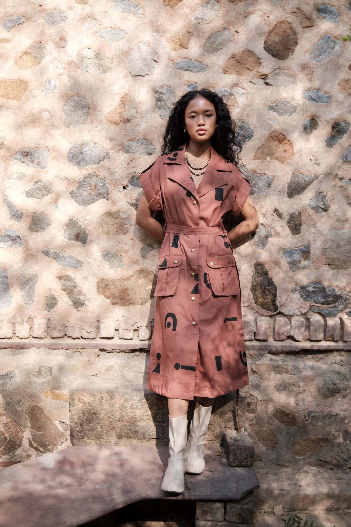 Harajuku Trench - Triangle Print - Image 2