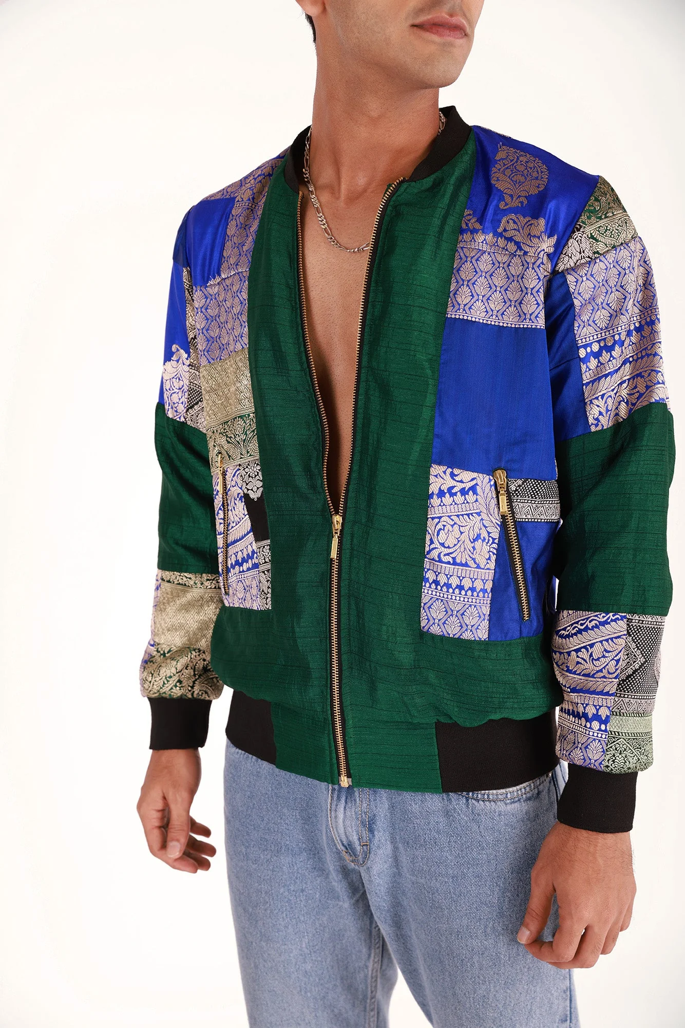 Harissa Upcyled Unisex Silk Bomber Jacket 1.0 - Image 4