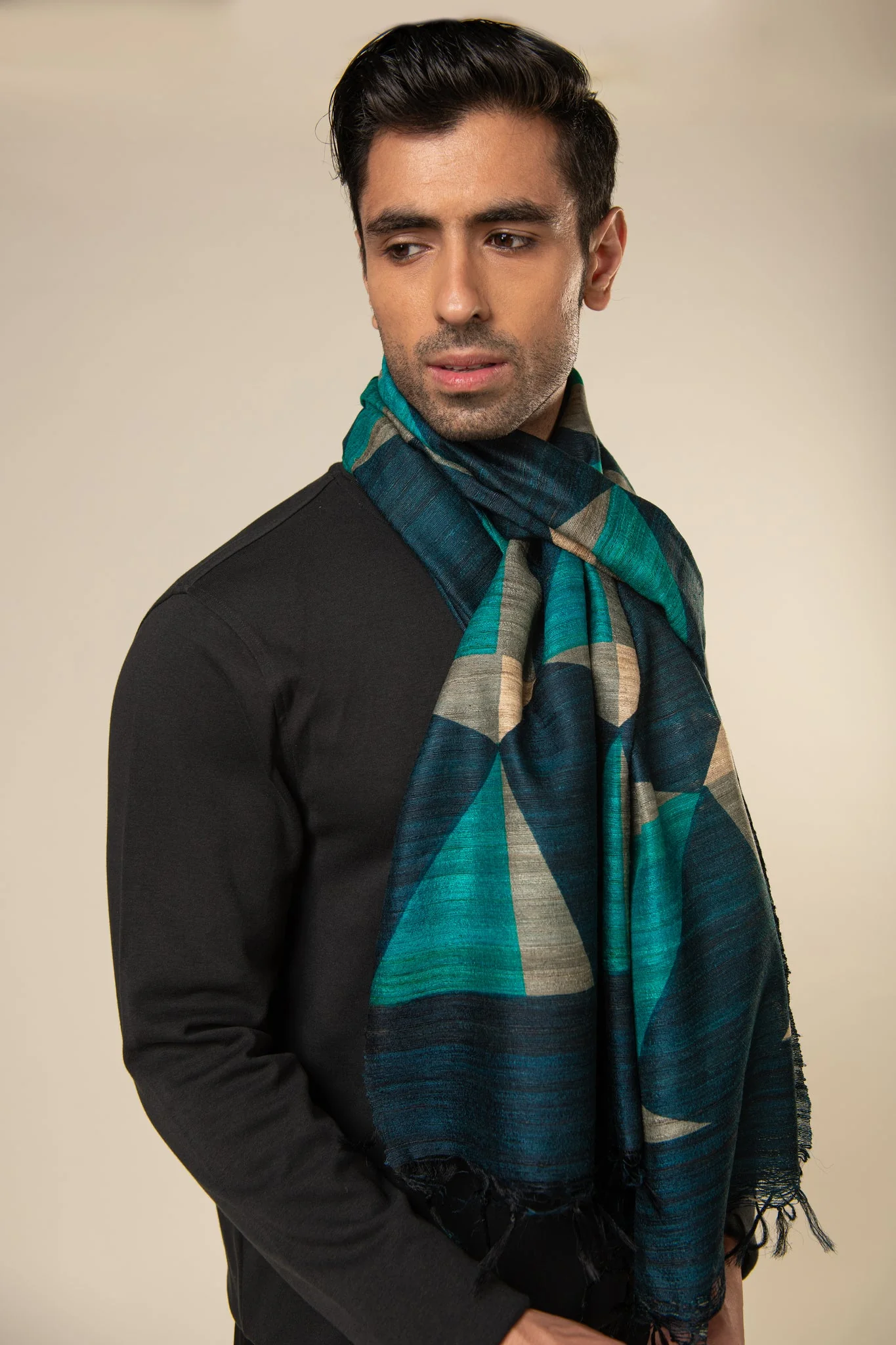 Honeycomb Tussar Peace Silk Scarf - Image 2