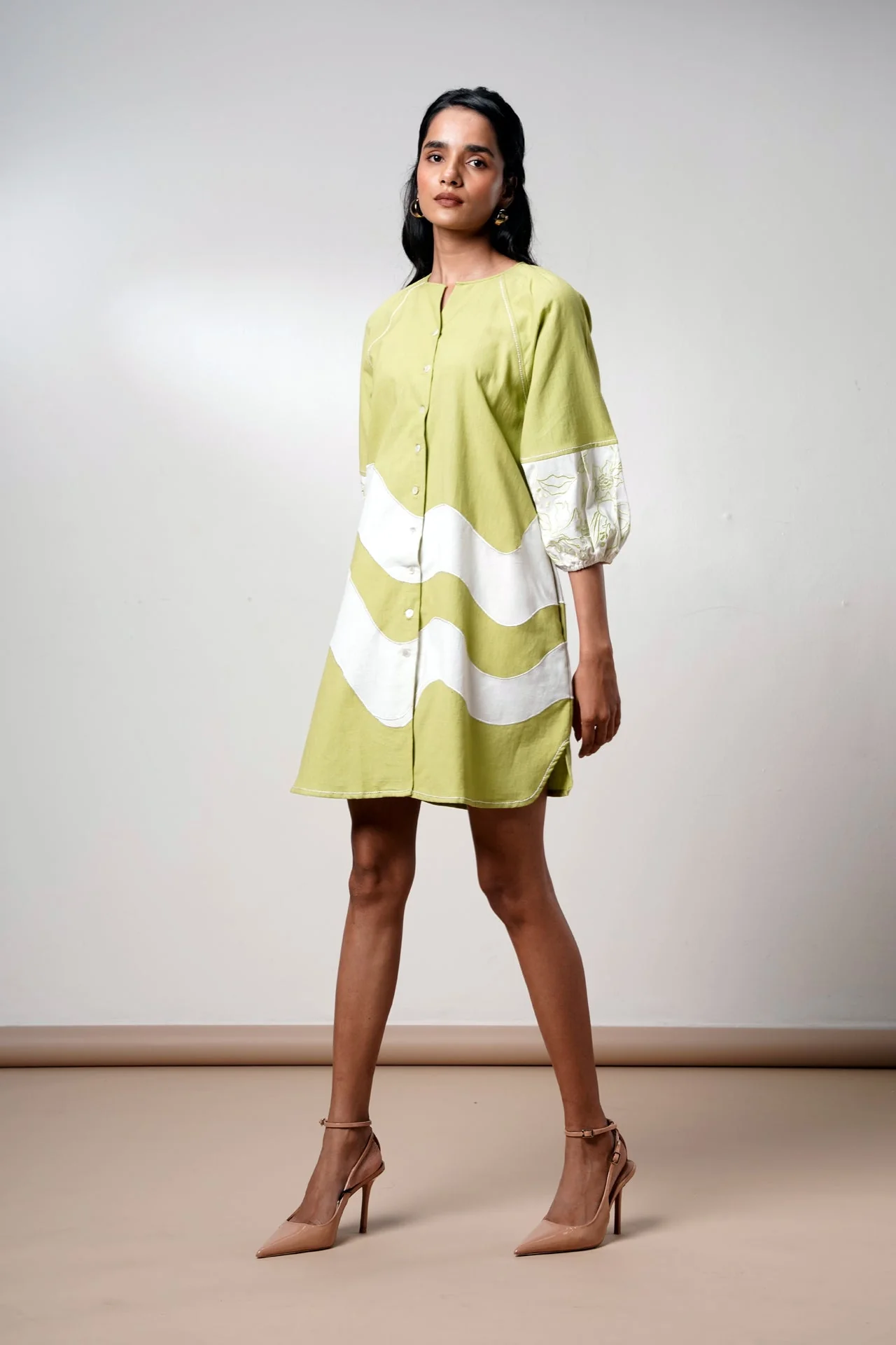 Hope – Olive Bloom Short Dress - Image 6