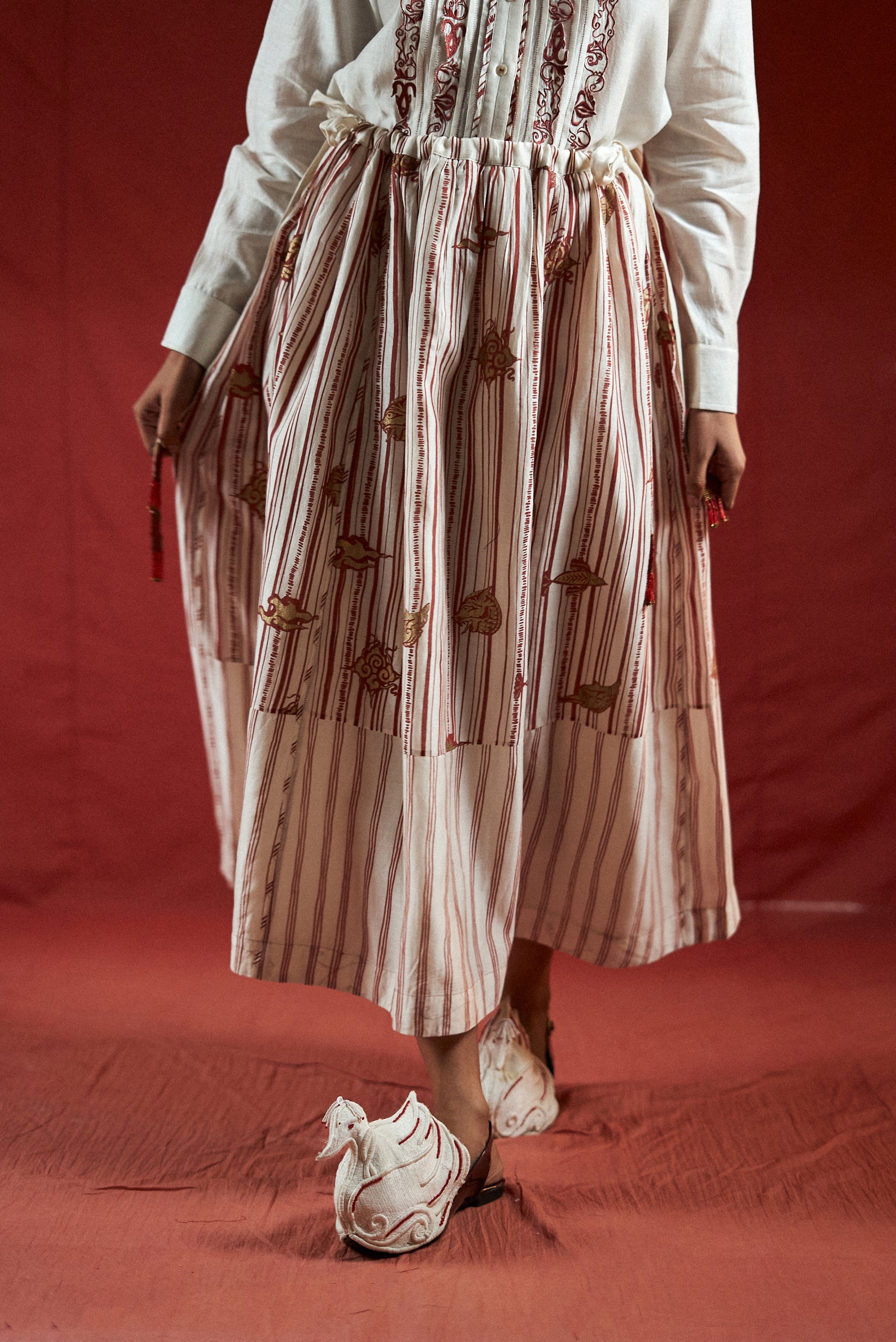 ⁠Htami Drawstring Panelled Skirt - Image 4